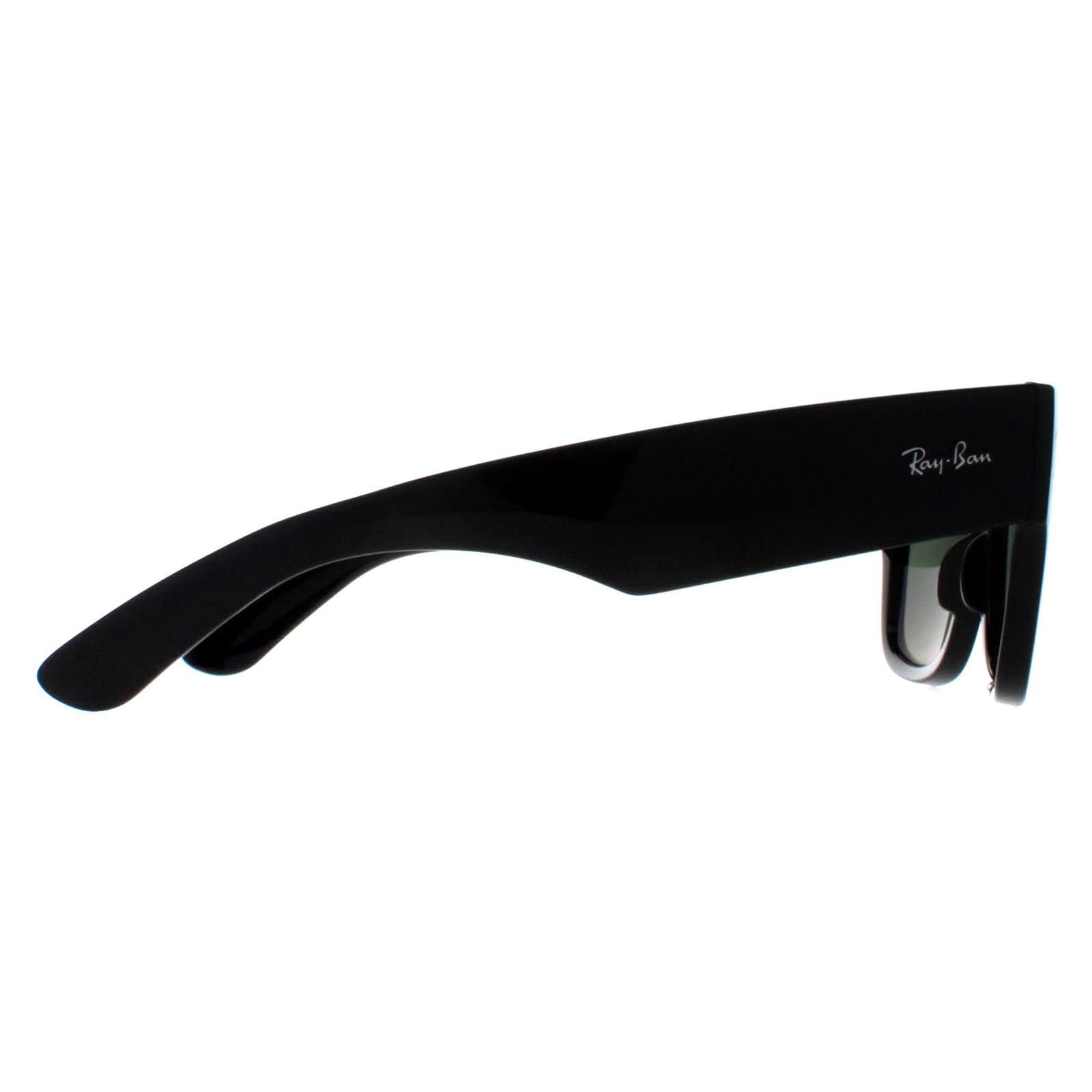 Ray-Ban Square Polished Black Green Polarized RB0840S Mega Wayfarer image 4