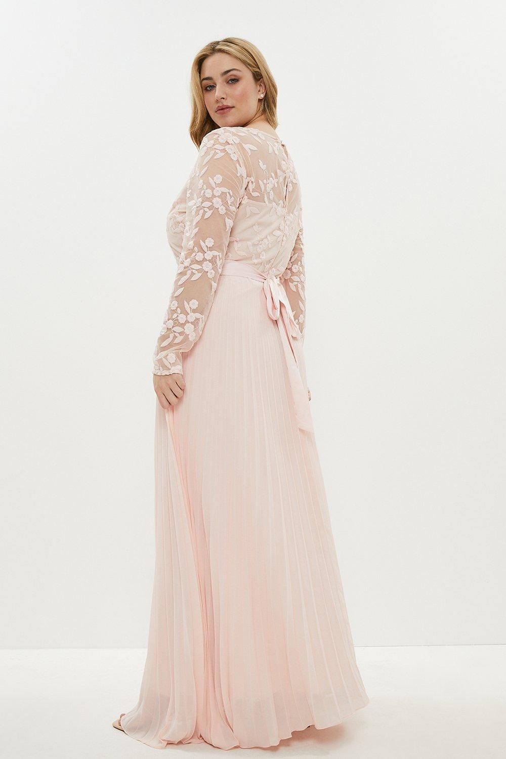 Coast Plus Size Embroidered Long Sleeve Maxi Dress Blush image 8