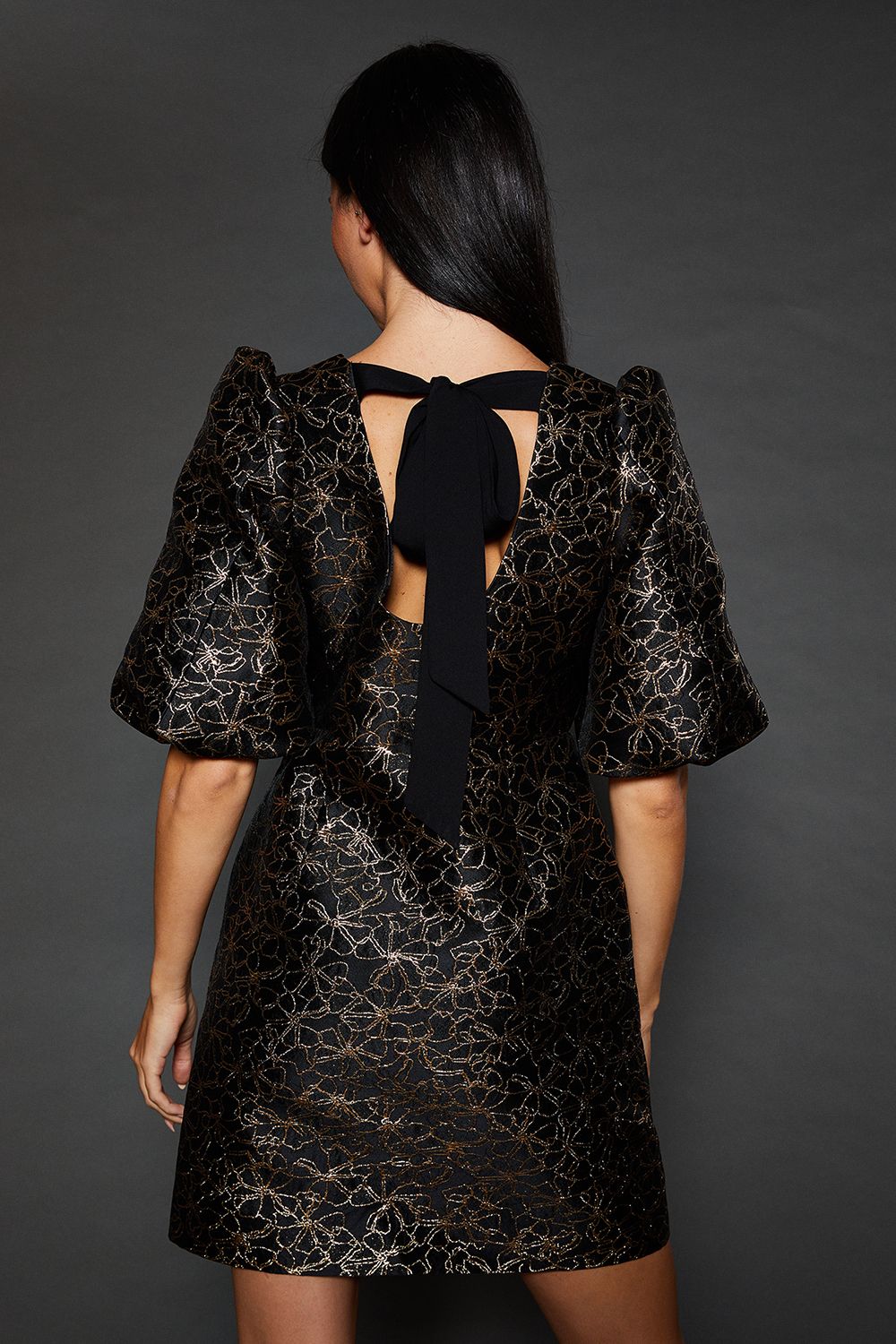 Dorothy Perkins Dp Luxe Gold Jacquard Mini Dress Gold image 3