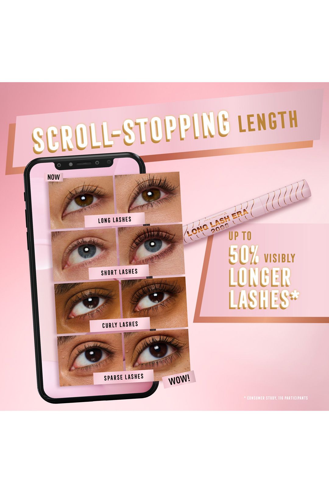 Max Factor 2000 Calorie Long Lash Era Mascara 7.8ml Black image 3