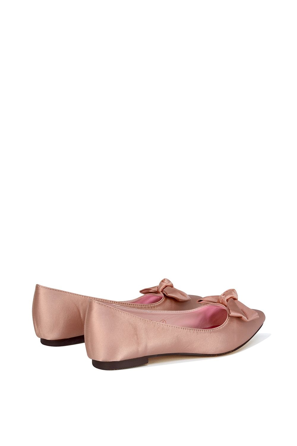 XY London 'Cally' Bow Detail Pointed Toe Ballerina Bridal Pump Shoes image 4