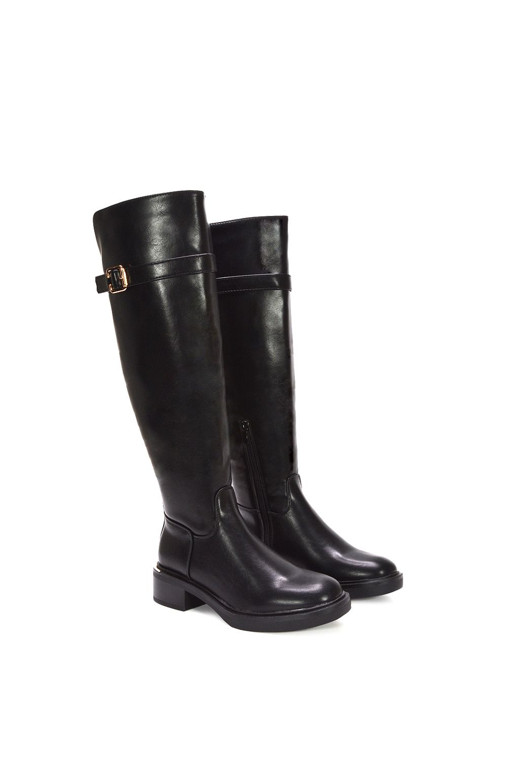 XY London 'Estelle' Low Heel Biker Riding Long Knee High Boots image 5