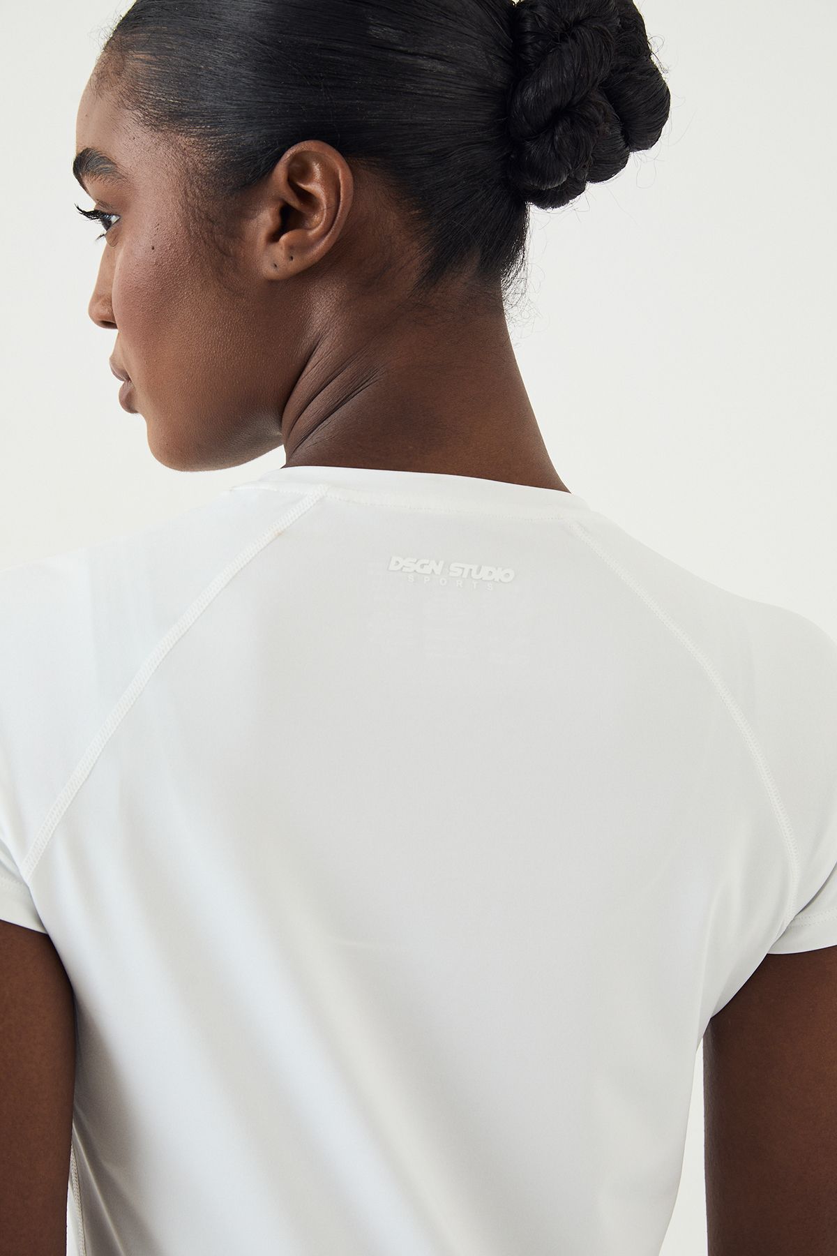 DSGN Studio DSGN Studio Loose Fit Mesh Insert Short Sleeve T-Shirt White image 4