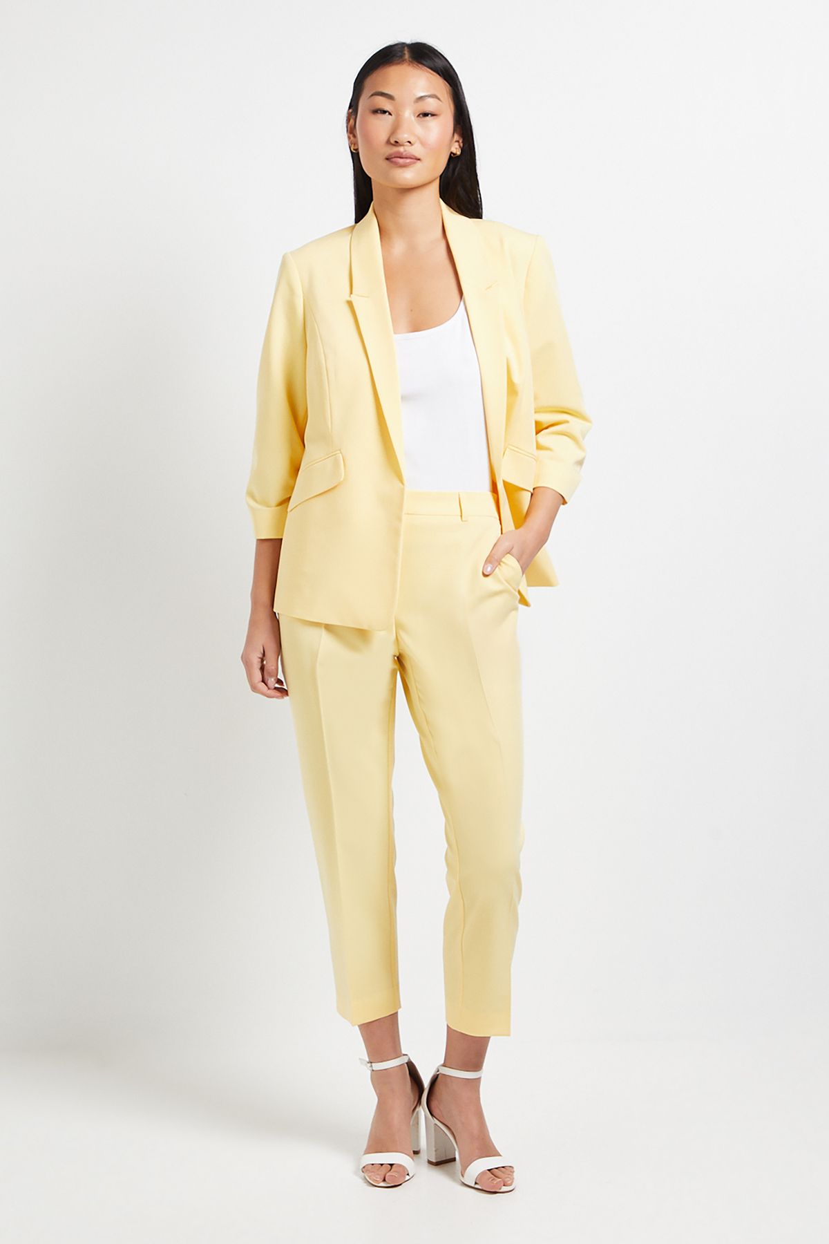 Dorothy Perkins Petite Ankle Grazer Trouser Lemon image 2