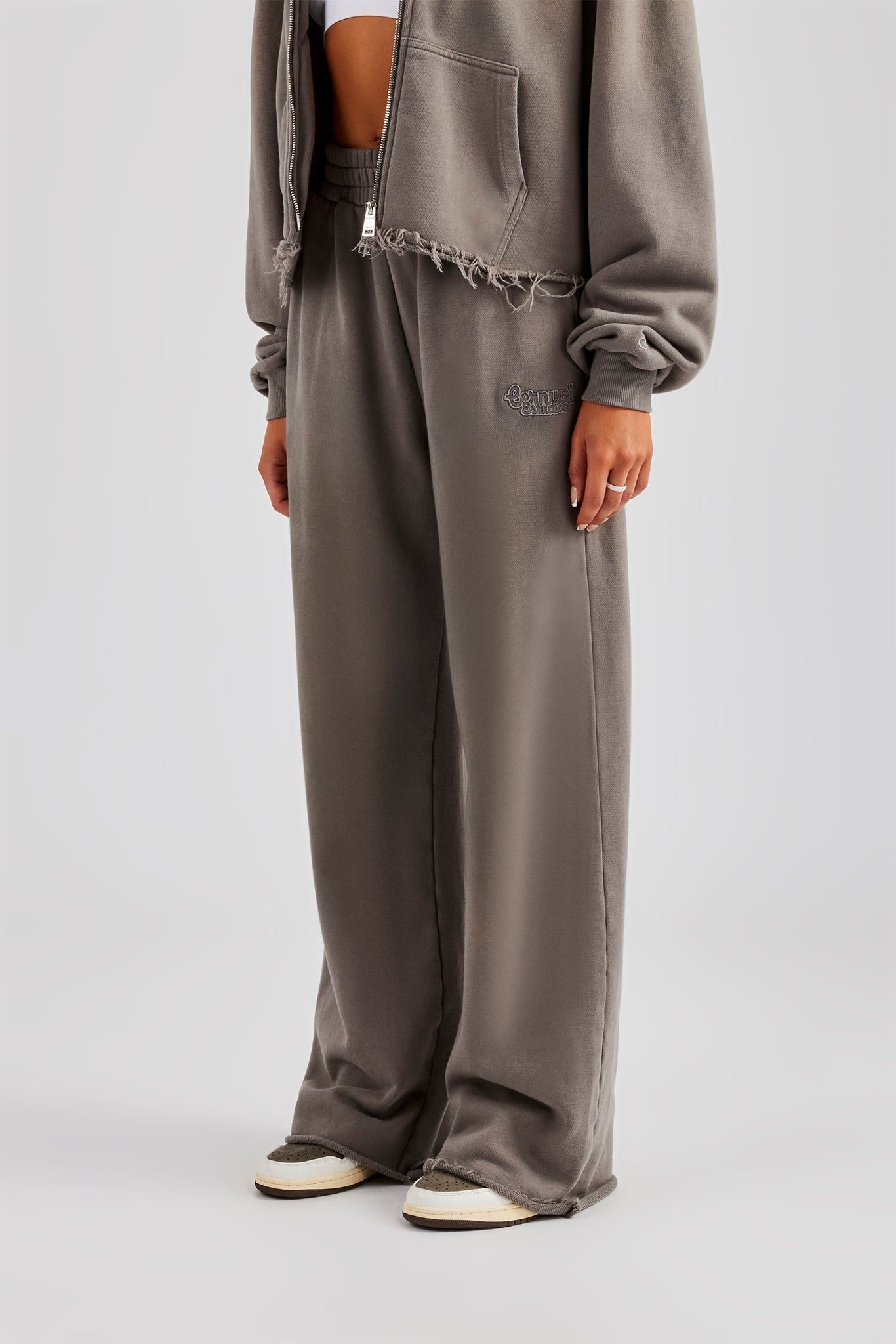 Cernucci Washed Wide Leg Jogger - Grey image 1