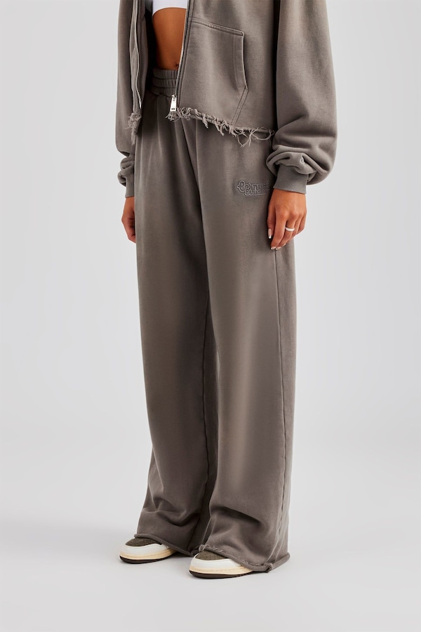Cernucci Washed Wide Leg Jogger - Grey