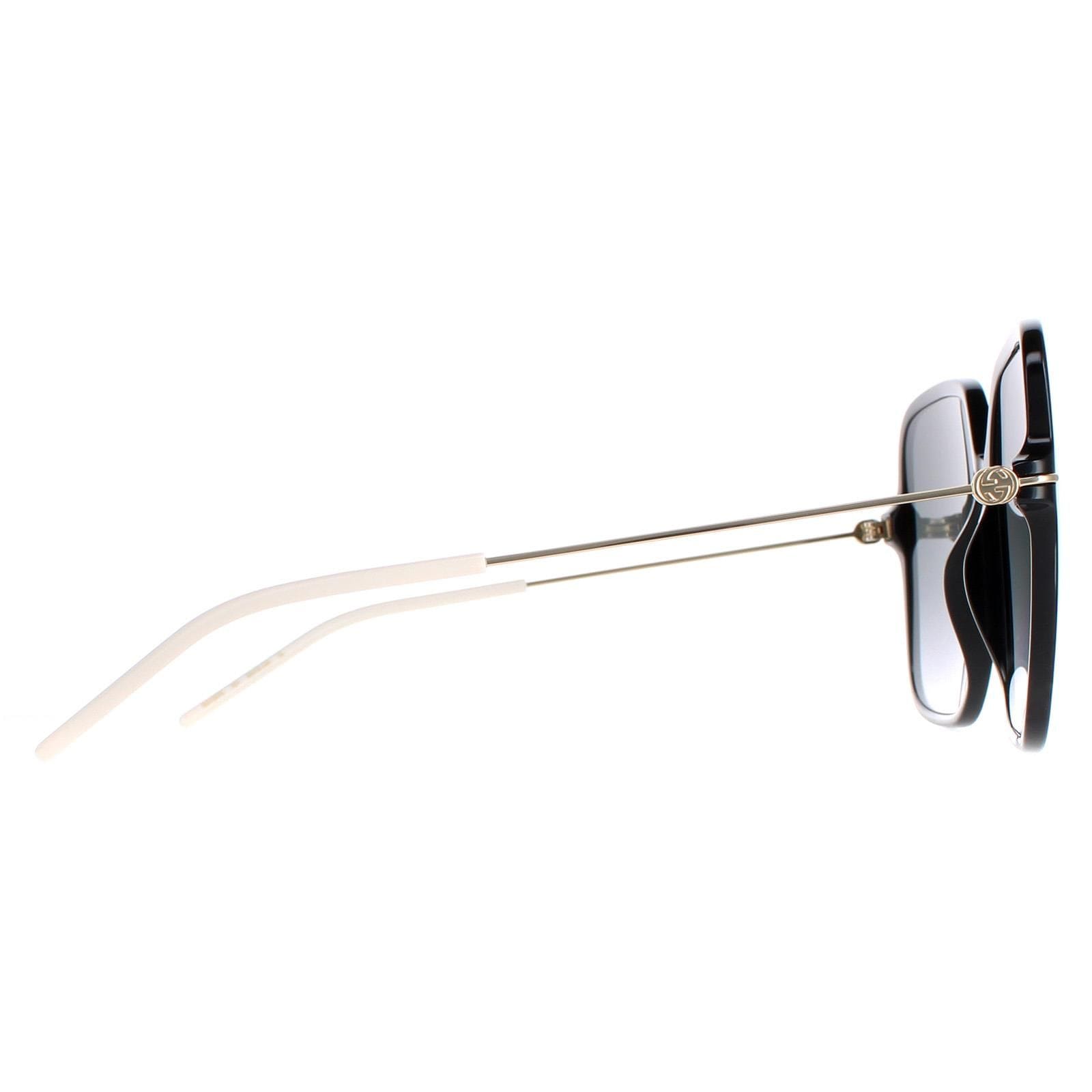 Gucci Square Shiny Black and Gold Grey Gradient GG1267S image 4