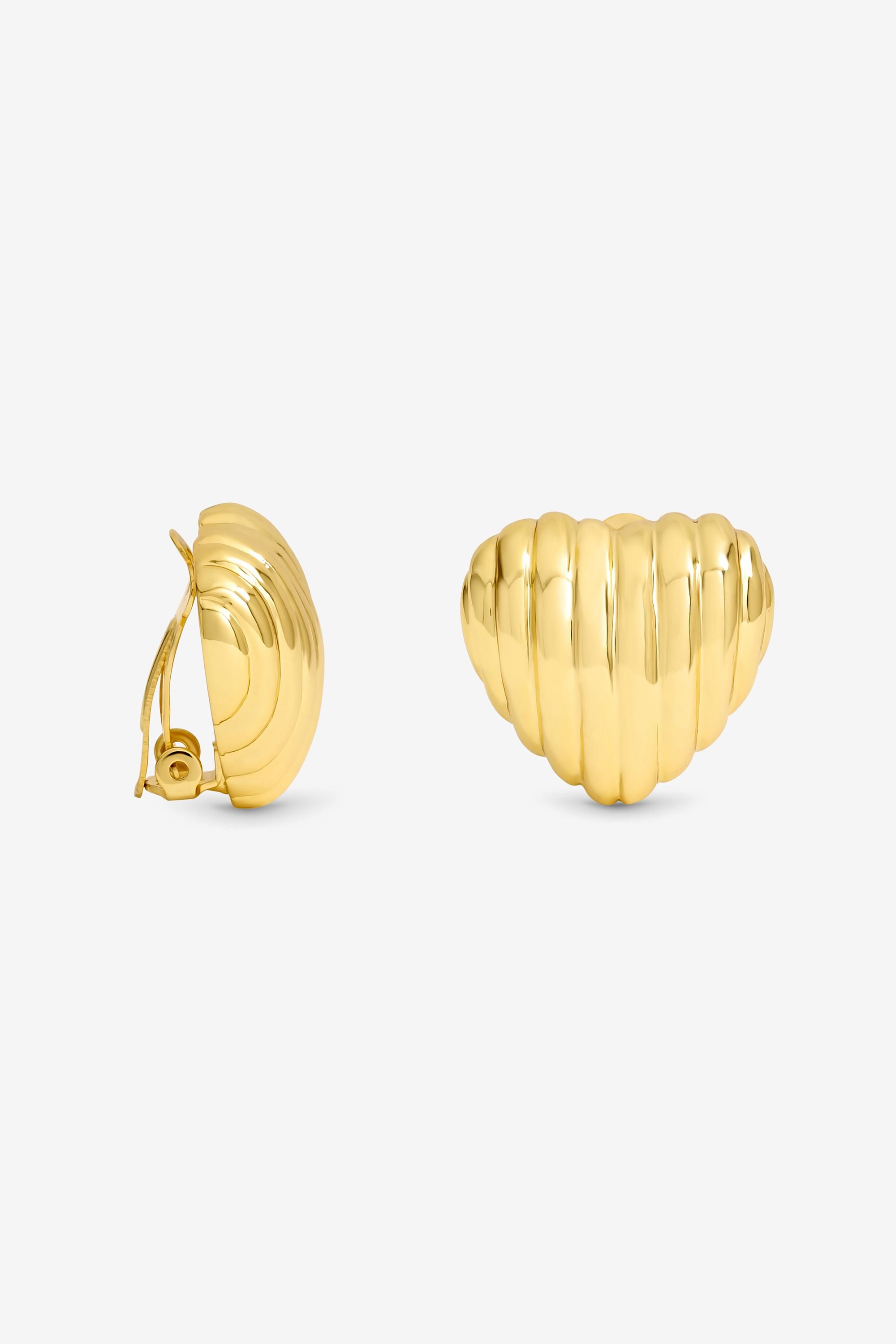 Jon Richard Ridge Puff Heart Clip Earrings image 1
