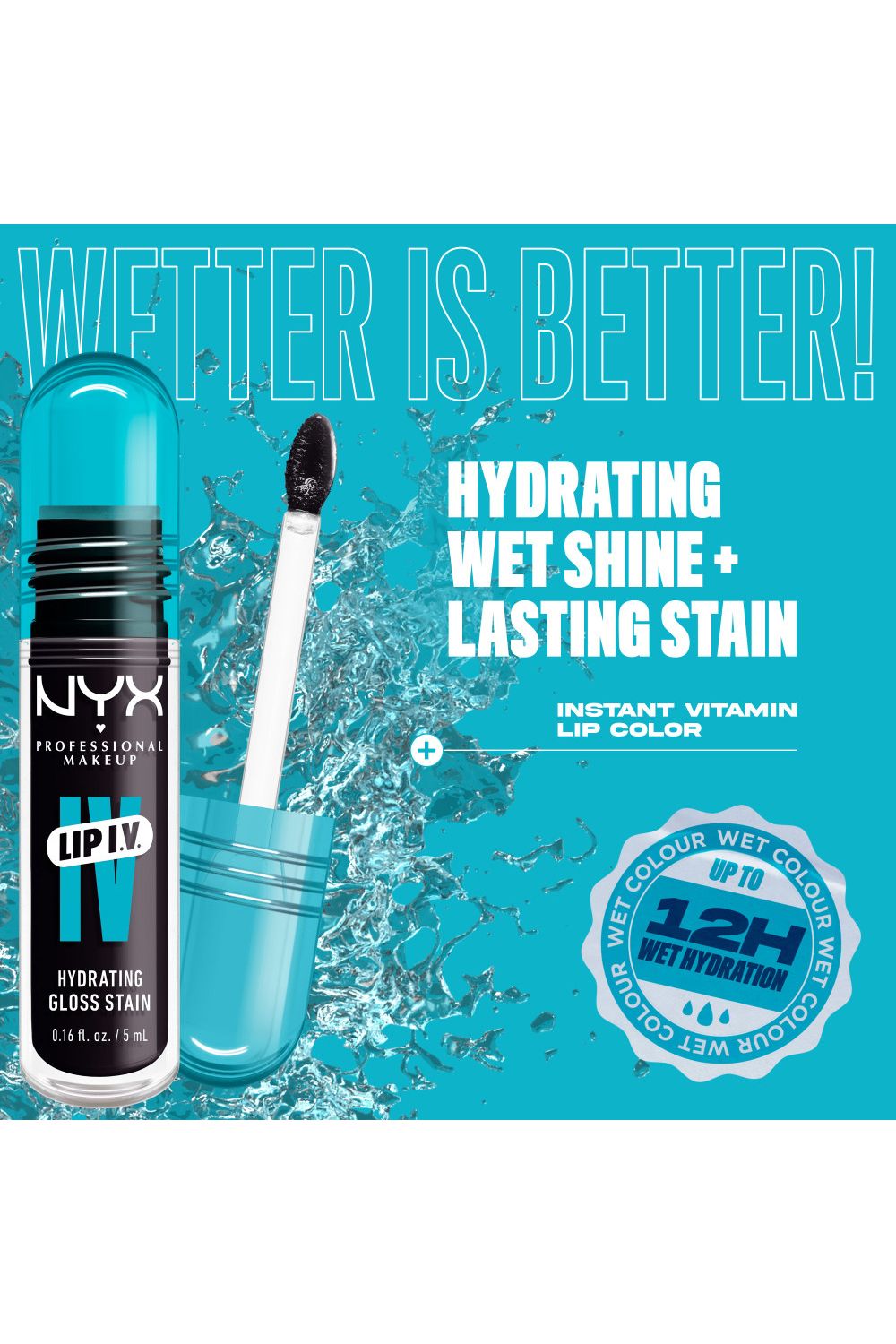 NYX Professional Makeup Lip IV Hydrating Gloss Stain, Lip Gloss 5ml Grape Gushin image 5