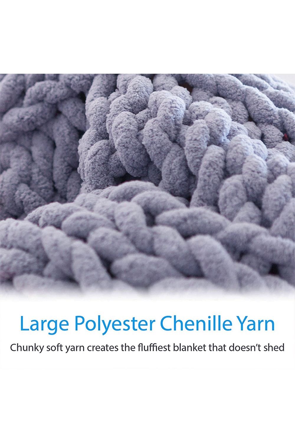 Living and Home 100*120cm Hand-Woven Chenille Blanket for Couch and Bed image 3