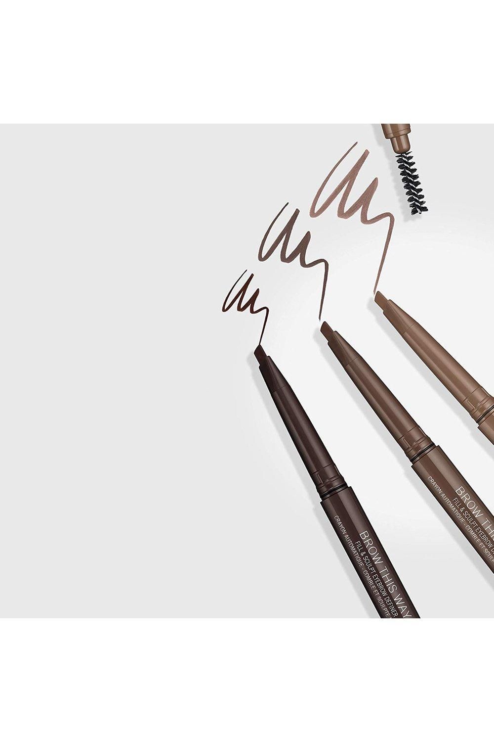 Rimmel London Brow This Way Fill & Sculpt Eyebrow Definer Dark Brown image 5