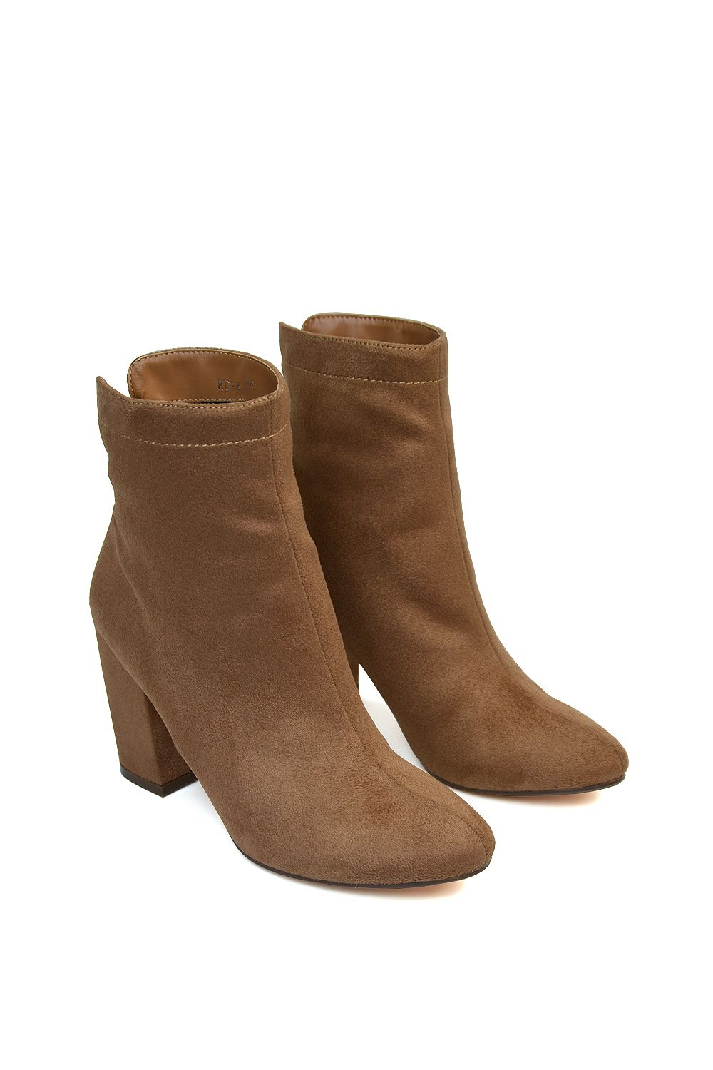 XY London 'Evia' Zip-Up Mid Block Heel Sock Ankle Boots image 4