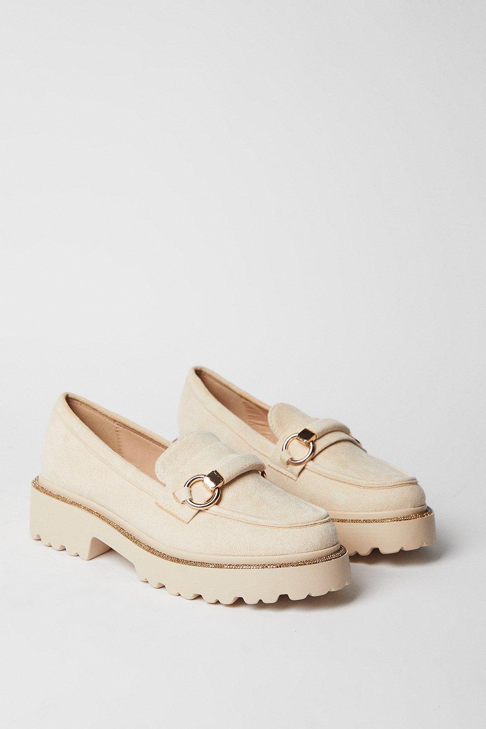 Oasis Bolton Snaffle Detail Chunky Loafers Beige image 3