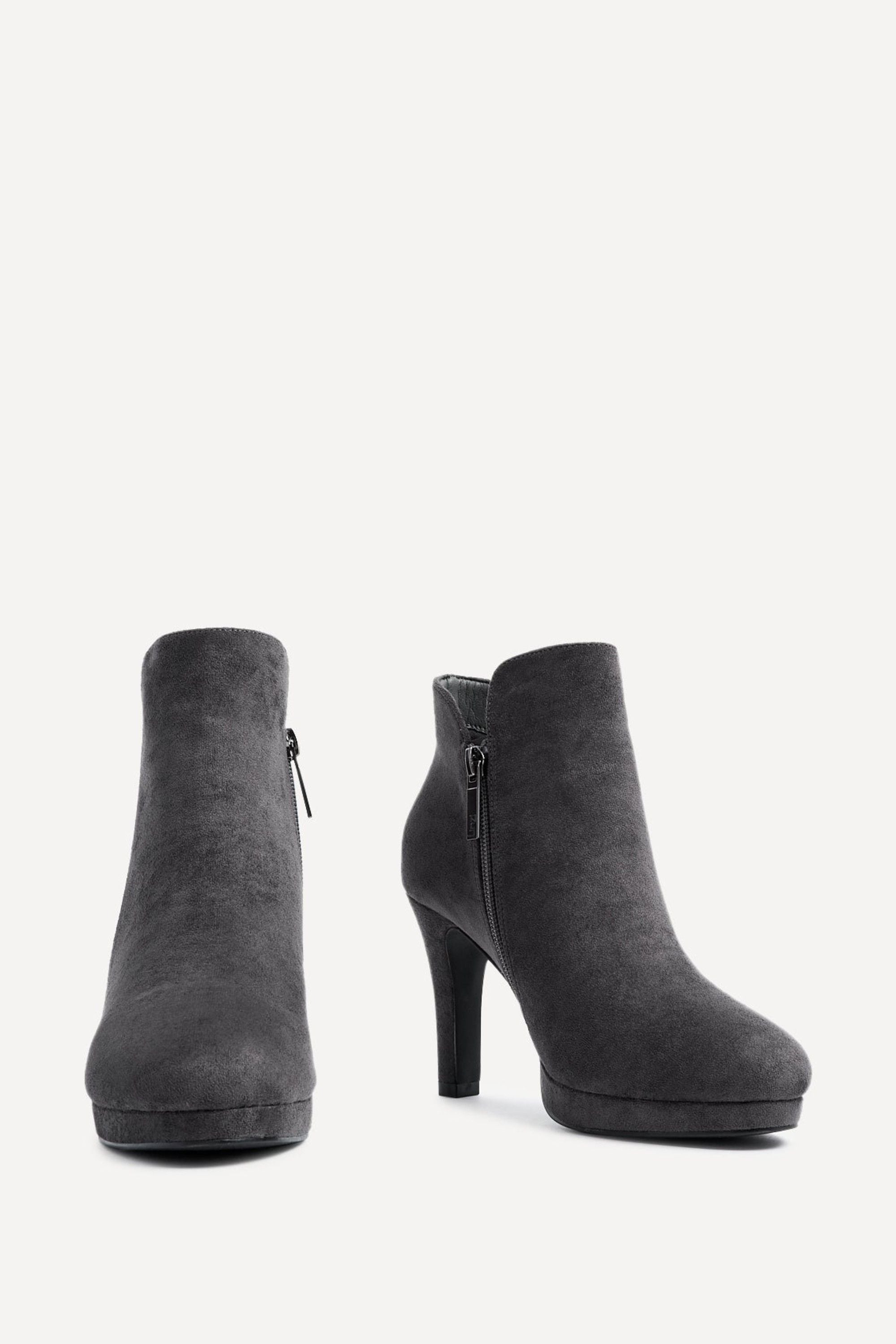 Linzi Layara Grey Faux Suede Small Platform Ankle Boot image 3