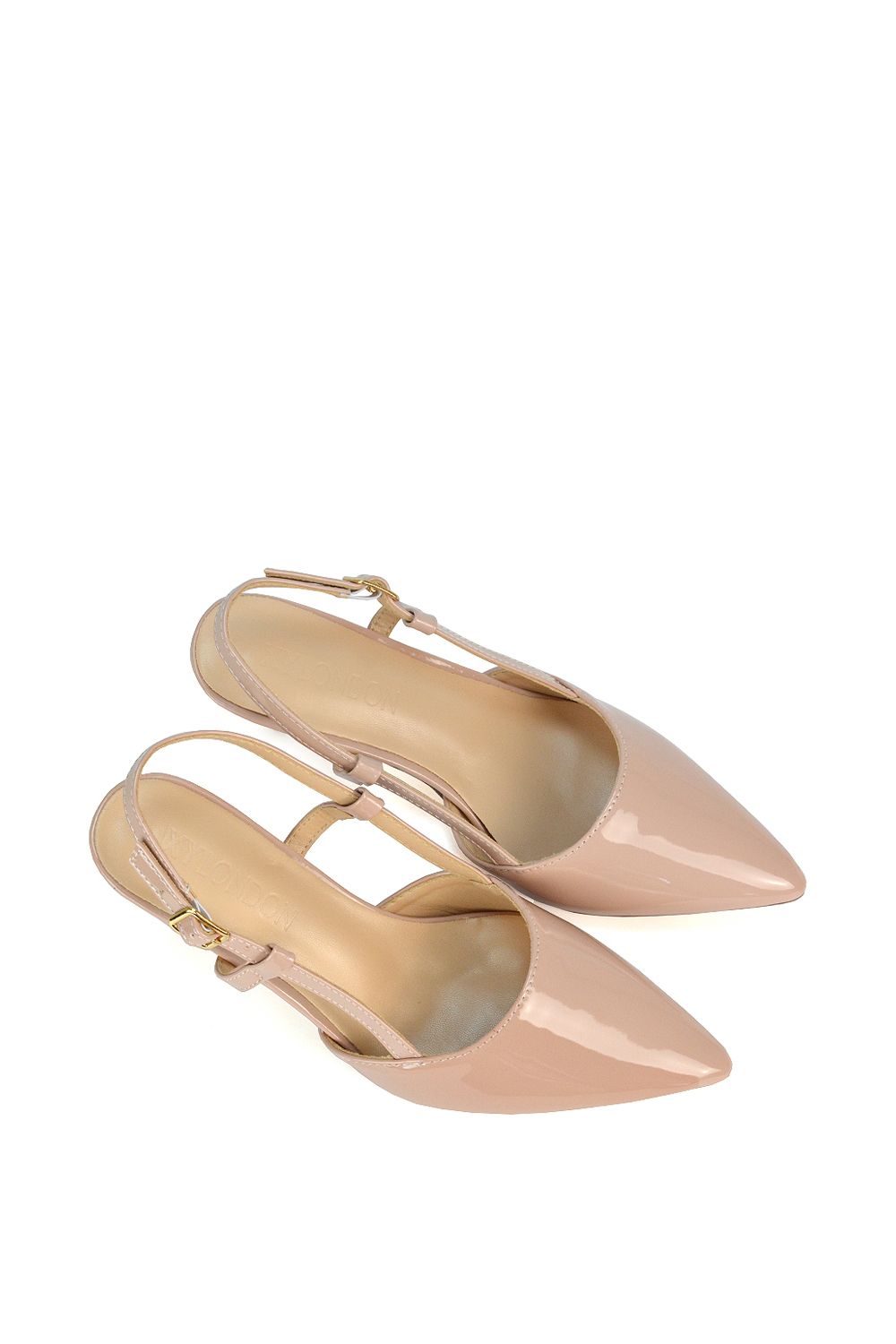 XY London 'Karla' Mid Heel Stilettos Pointed Toe Slingback Court Shoes image 6