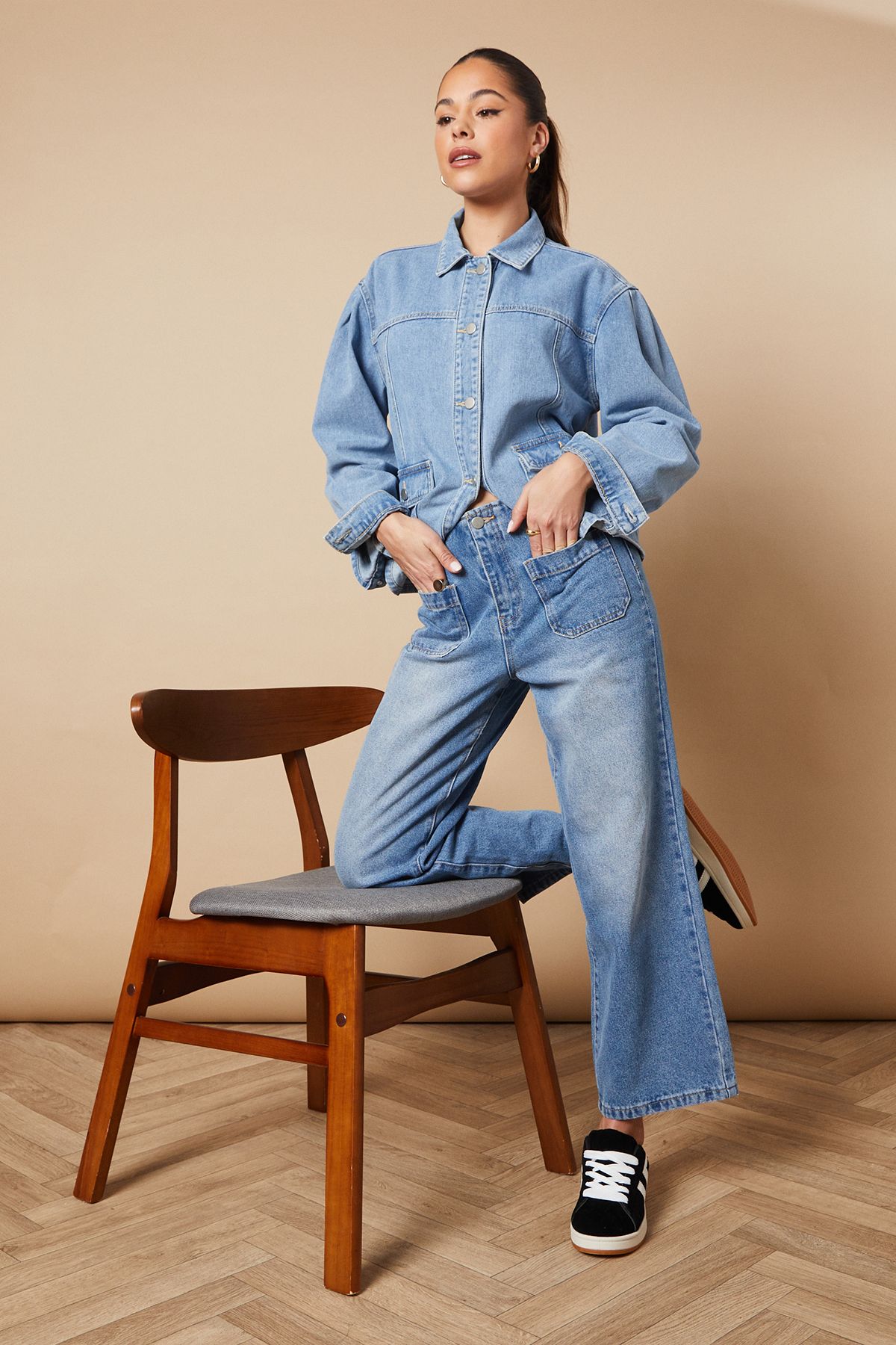 Oasis Leocadia Faux Suede Lace Up Trainers Natural Black image 2