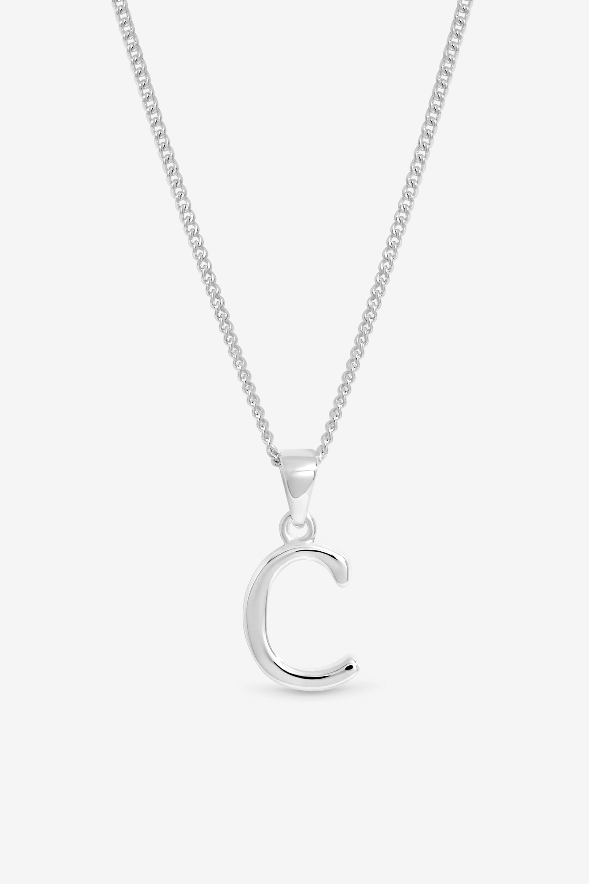Simply Silver Sterling Silver 925 Initial Pendant - C image 1
