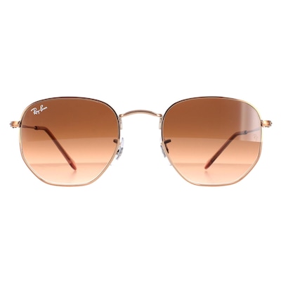 Ray-Ban Square Polished Bronze Copper Brown Gradient Hexagonal RB3548N