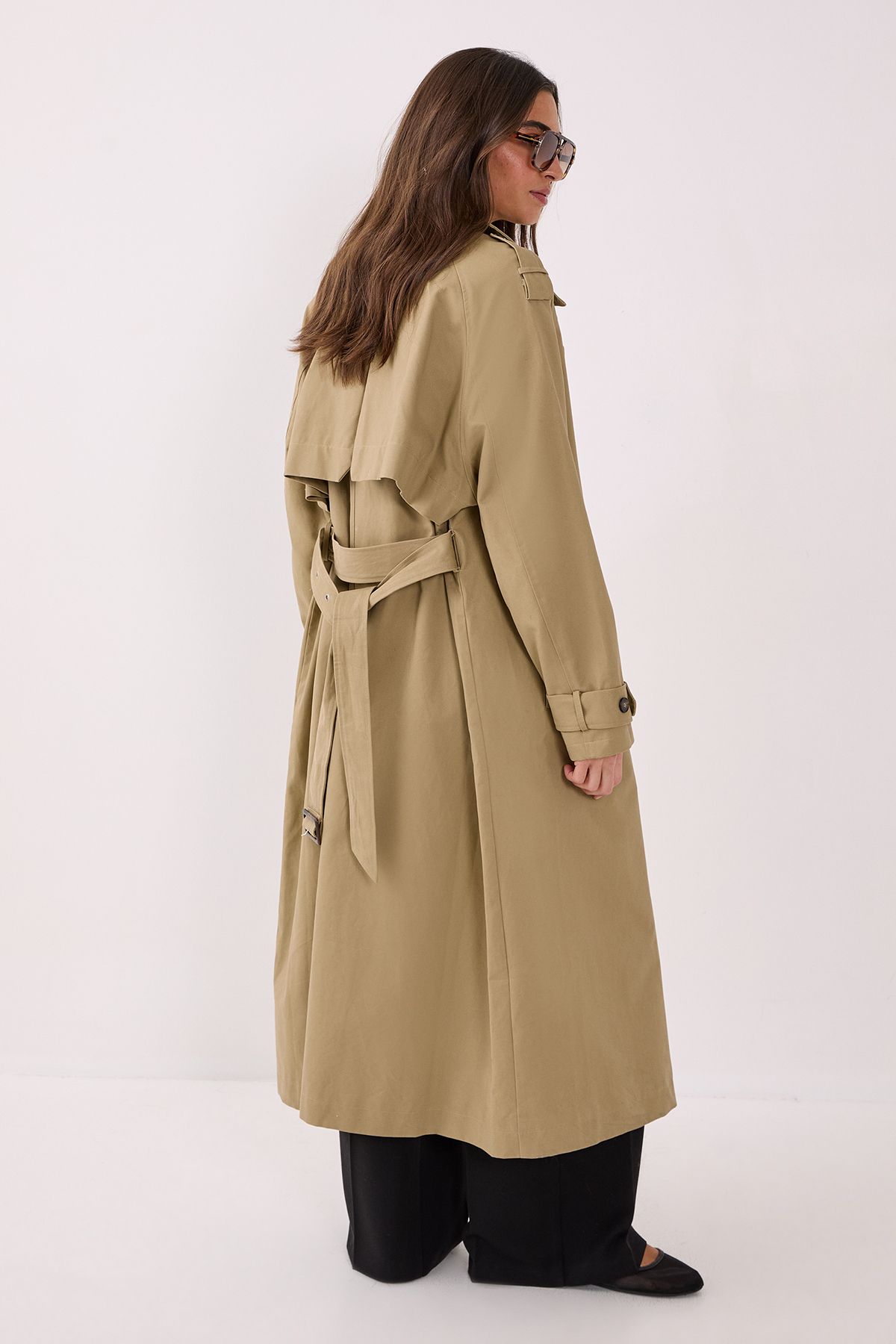 NastyGal Essentials Trench Coat Caramel image 4