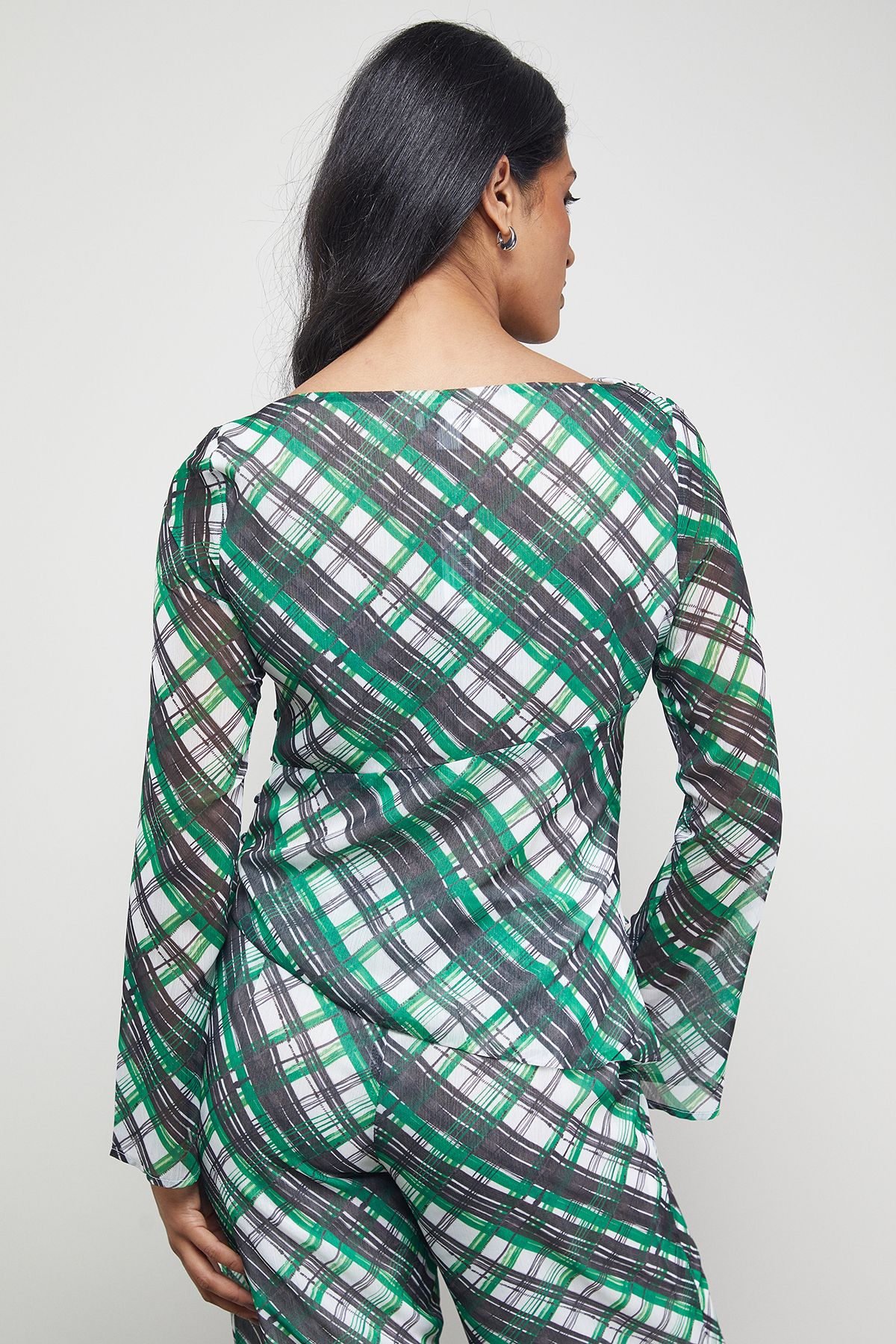 Warehouse Tony Chiffon Asymmetric Gathered Waist Top Multi image 4