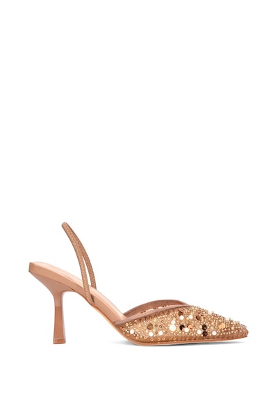 XY London 'Gaynor' Stiletto Heel Slingback Sequin Court Shoes