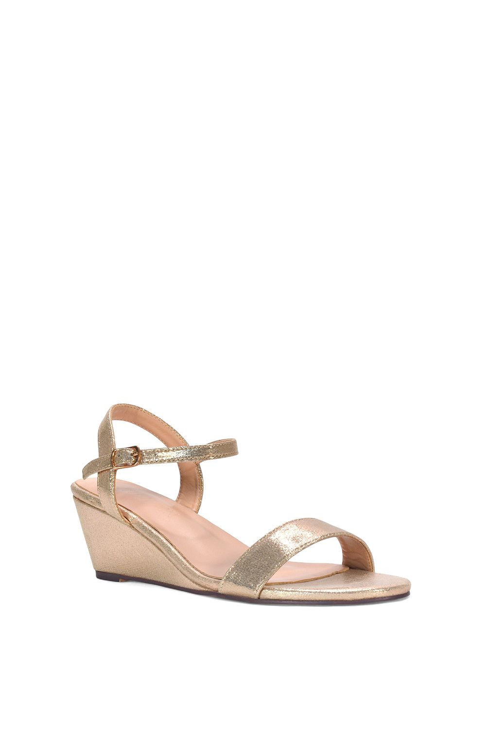 XY London 'Alissa' Open Toe Wedge Heel Sandals With Ankle Strap image 2