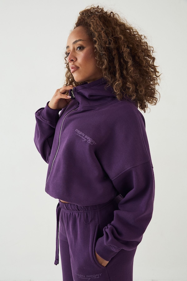 DSGN Studio DSGN Studio Sport Training Club Toggle Hem Funnel Neck Hoodie Blackcurrant