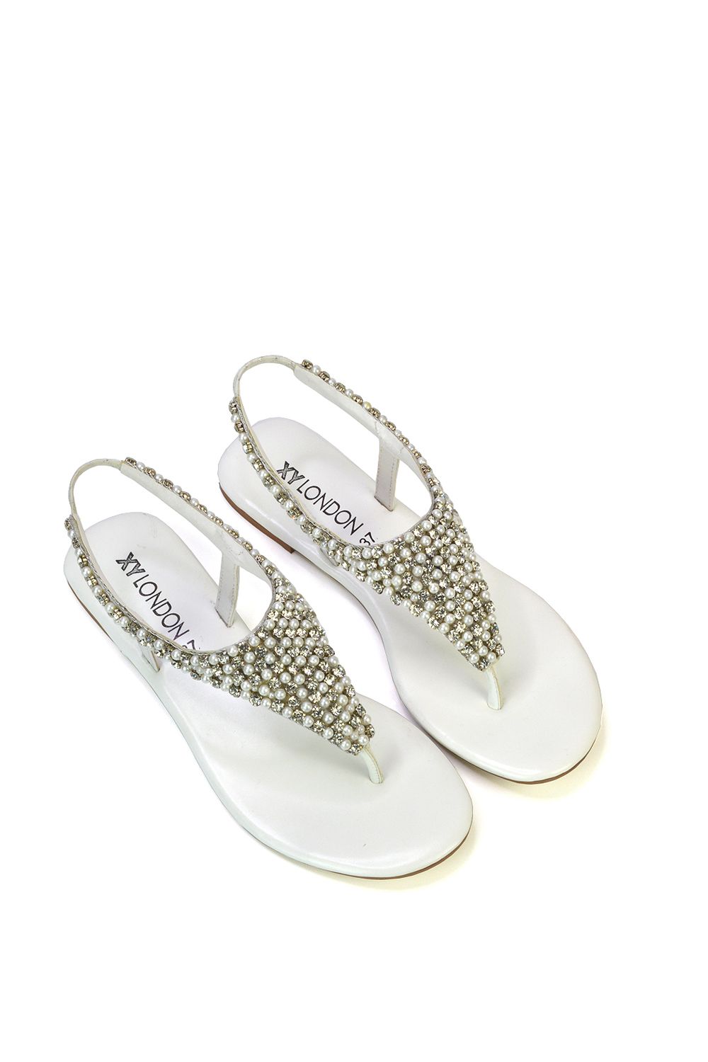 XY London 'Lauren' Embellished Toe Post Flat Sandals image 3