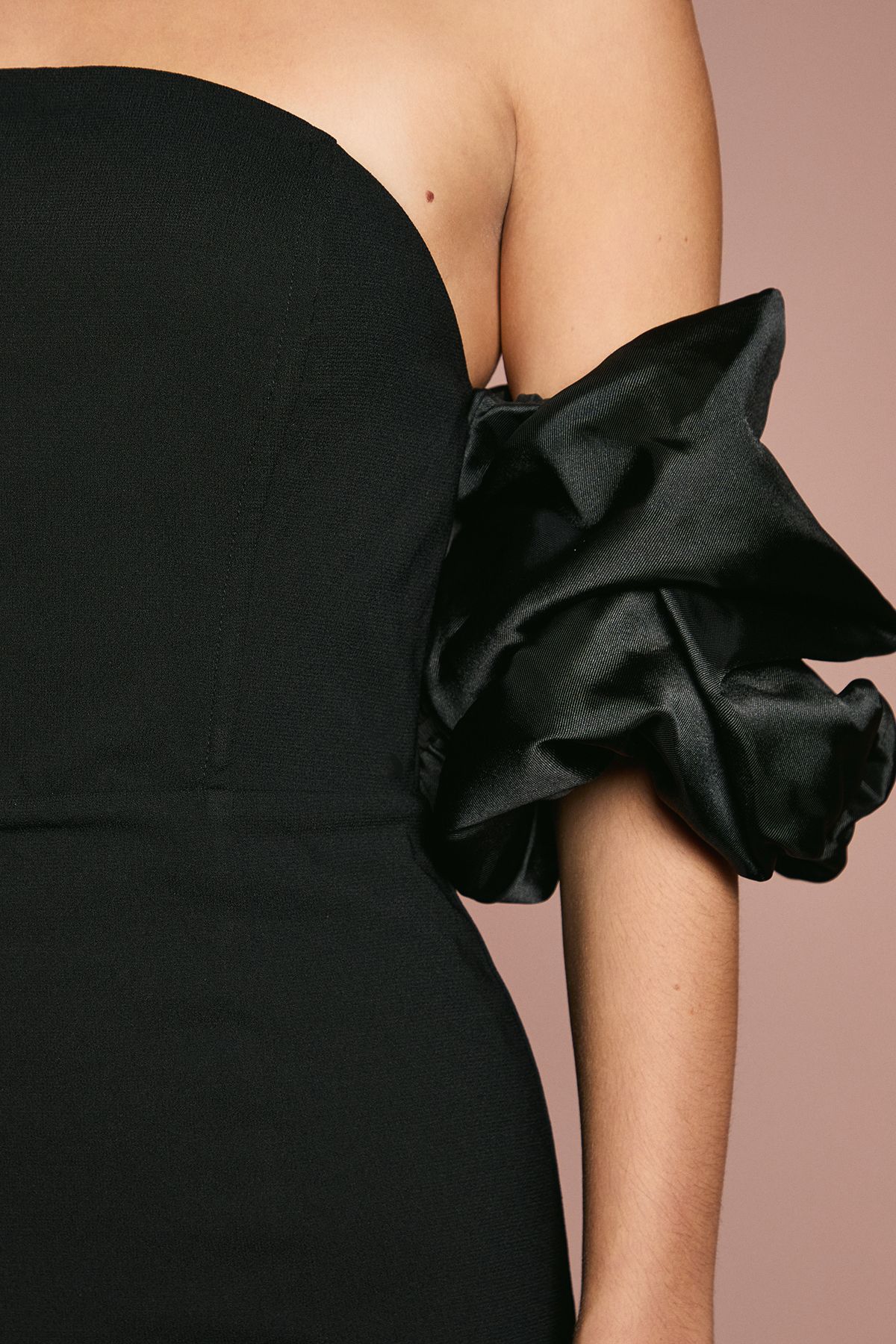 Coast Puff Sleeve Bardot Fishtail Maxi Dress Black image 5