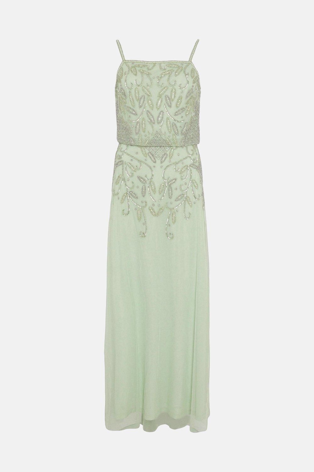 Oasis Embellished Strappy Midi Dress Sage image 4