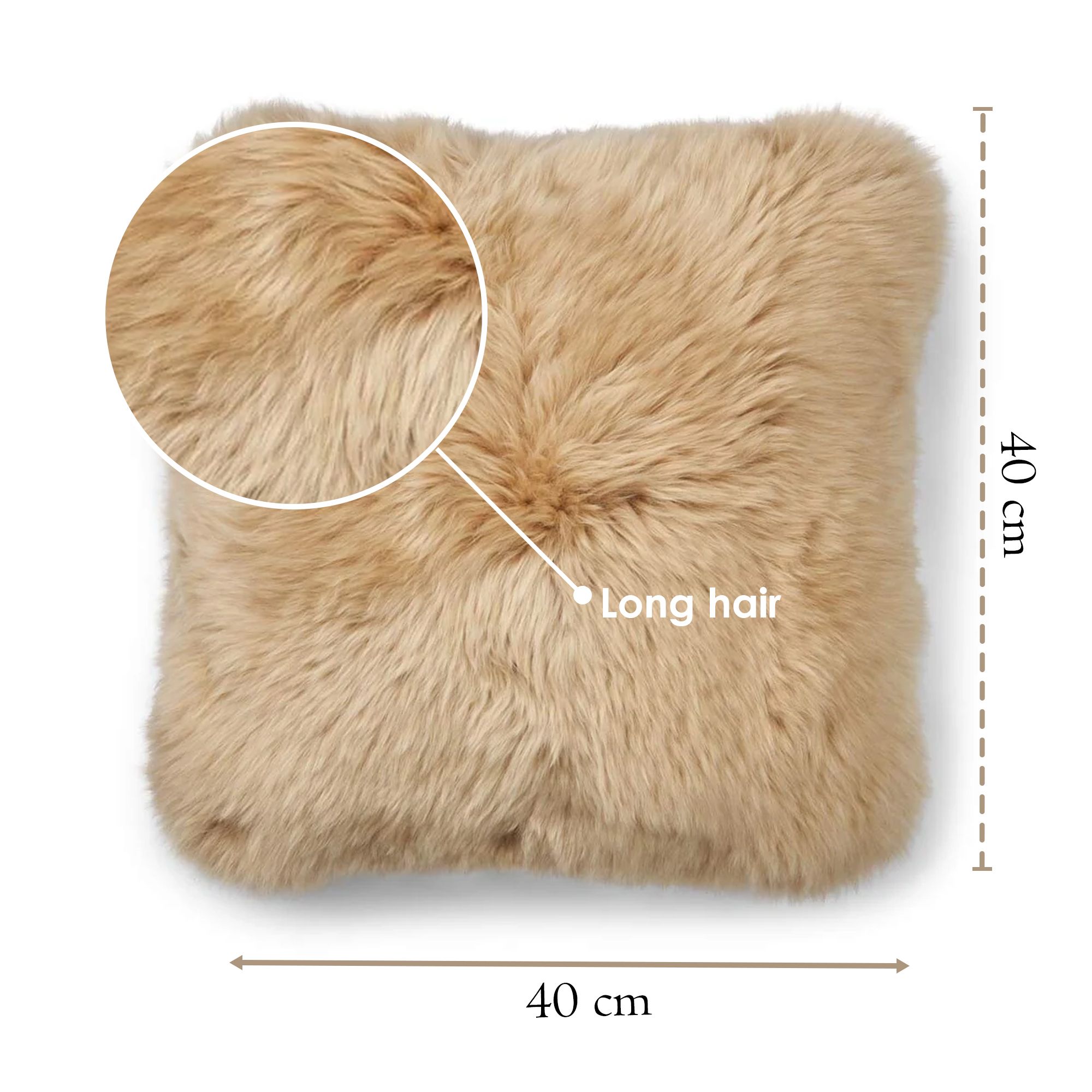 Infinity Leather Luxury Genuine Sheepskin 40x40cm Real Wool Single Sided Cushion image 2