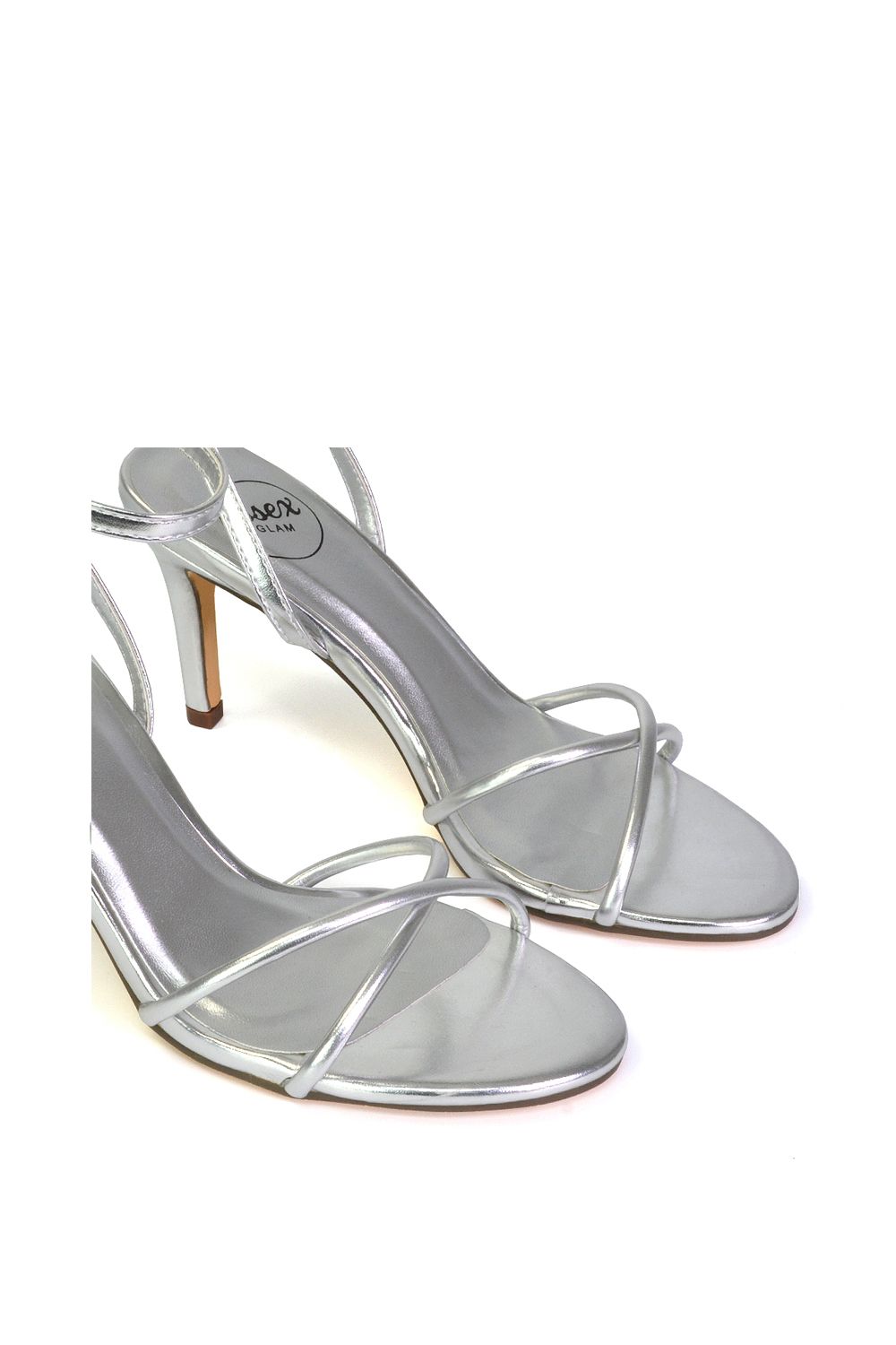 XY London 'Ridge' Strappy Round Toe Mid High Heel Stiletto Sandals image 5