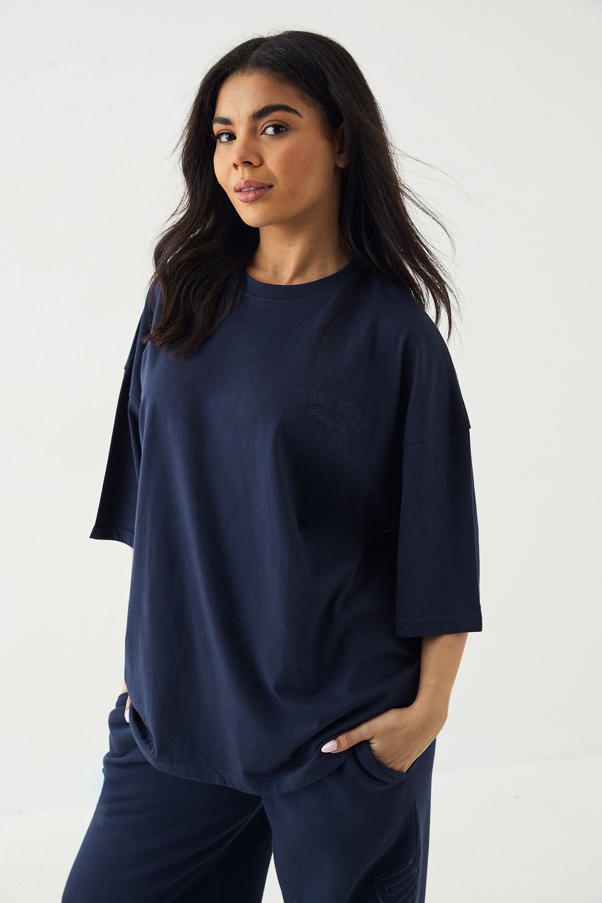 DSGN Studio DSGN Studio Sport Training Club Oversized T-Shirt Navy