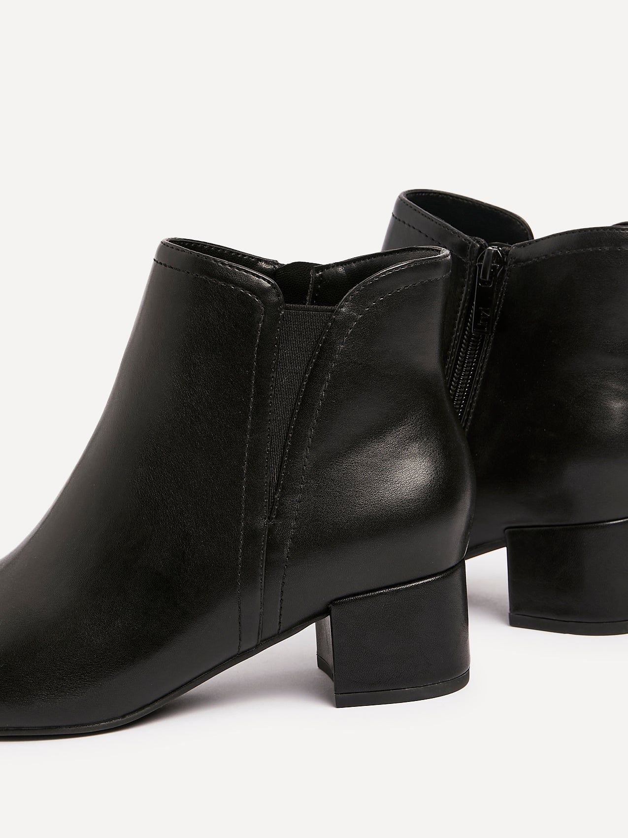Linzi Manor Black Faux Leather Block Heeled Ankle Boot image 4