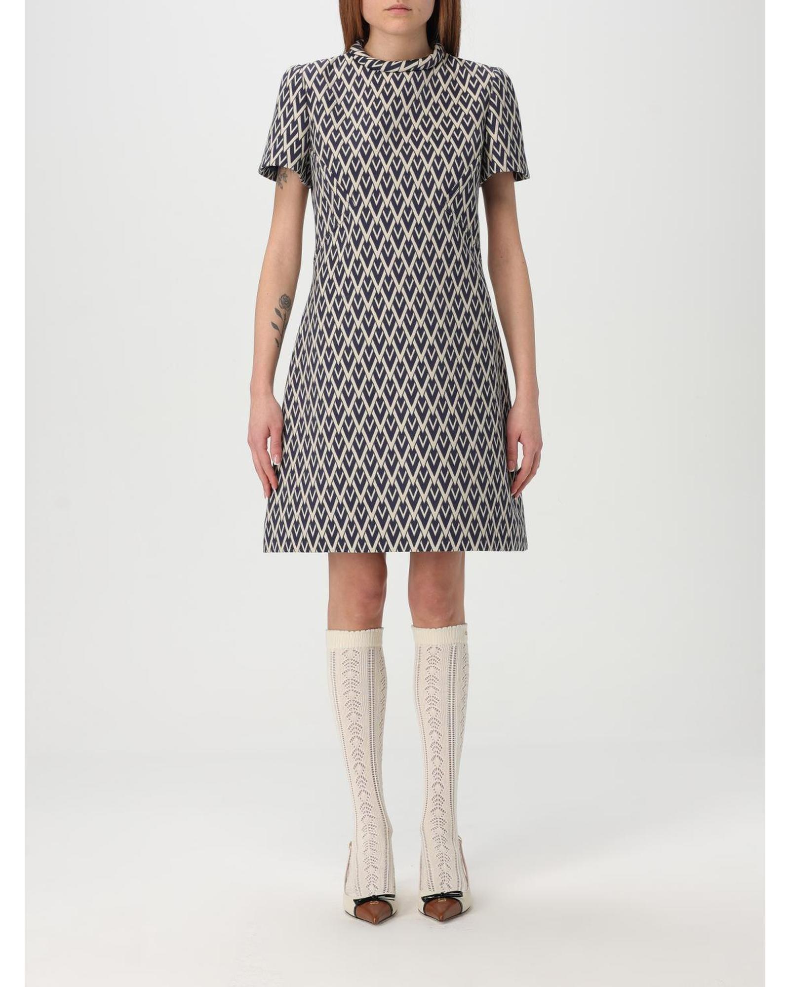 Valentino Geometric Print ALine Mini Dress Wo - Multicolor Dresses