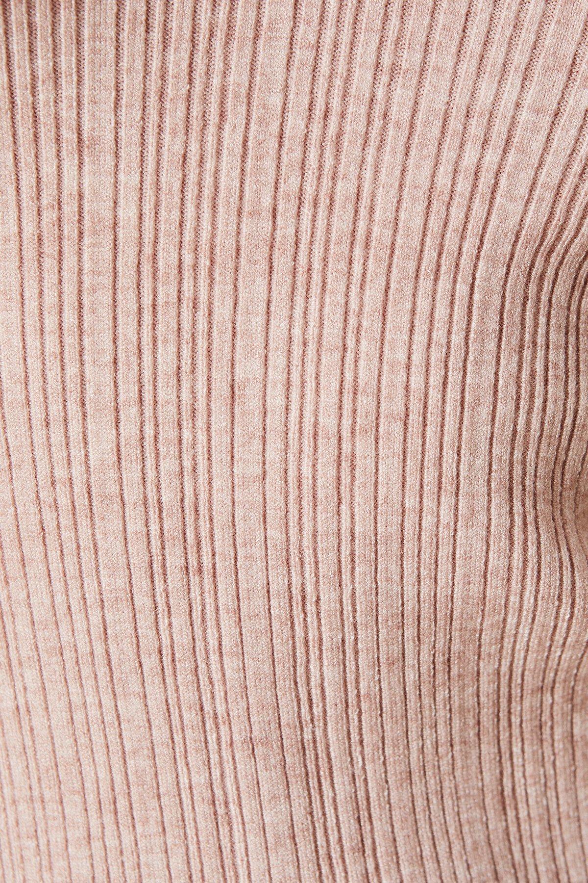 Oasis Ribbed Collared Knitted Midi Dress Rose image 5