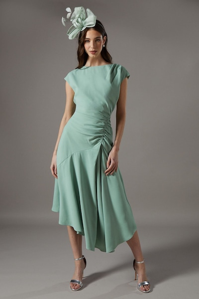 Coast Drape Side Cap Sleeve Midi Dress Sage