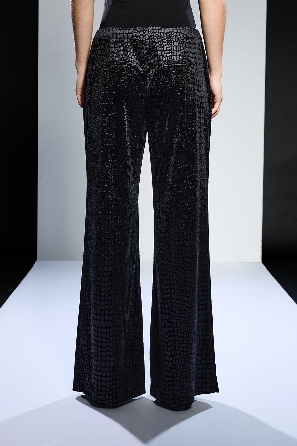RUNWAY 1.8.1.8 Runway 1.8.1.8 Croc Jacquard Velvet Trouser Black image 3