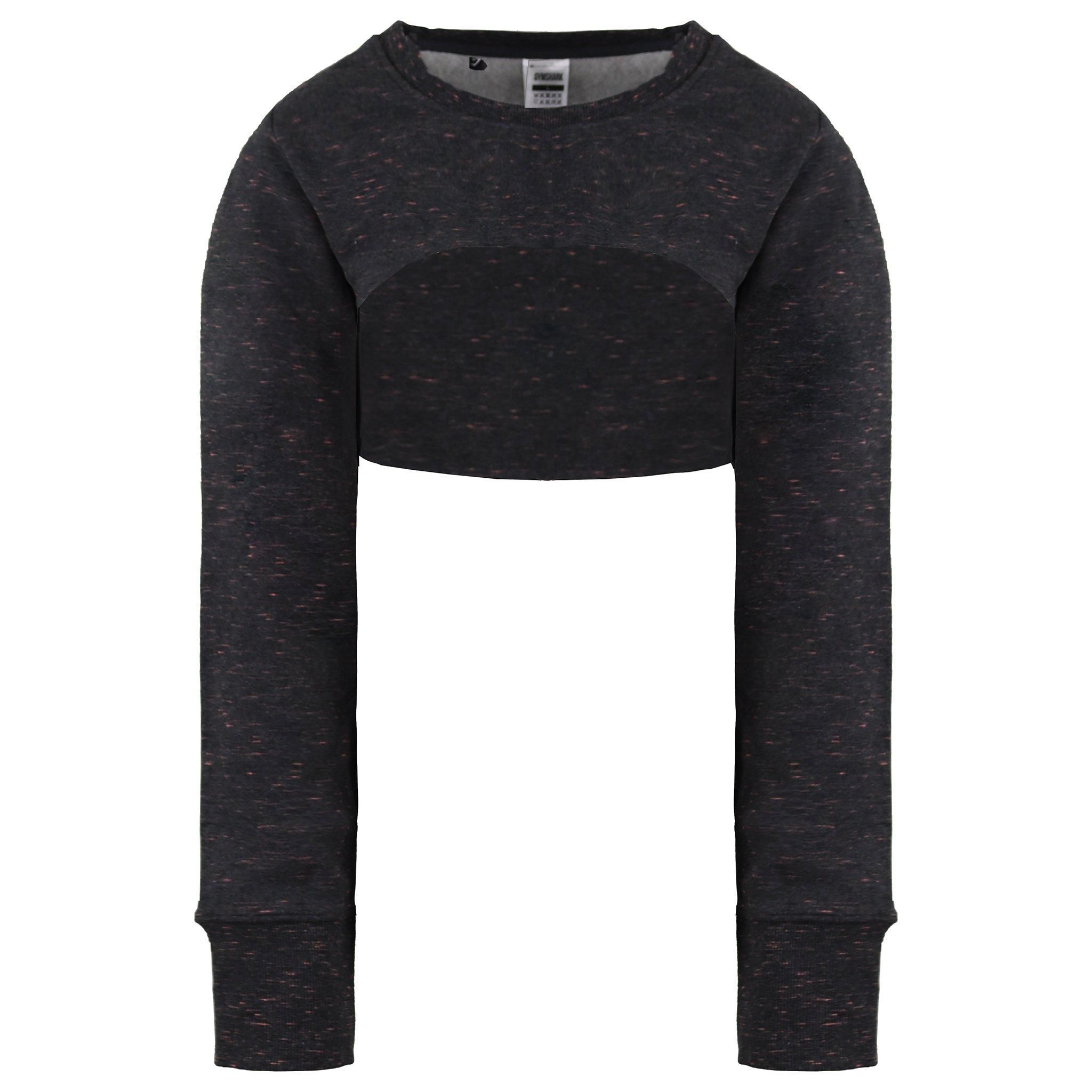 Gymshark Long Sleeve Crew Neck Black Sol Lift Super Crop Top image 1