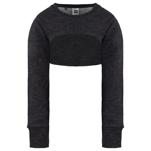 Gymshark Long Sleeve Crew Neck Black Sol Lift Super Crop Top