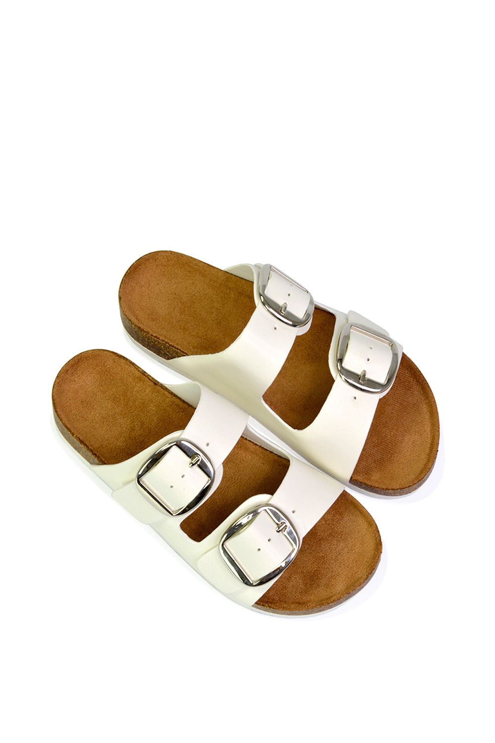 XY London 'Dolly' Slip On Slider Double Buckle Flat Sandals image 4