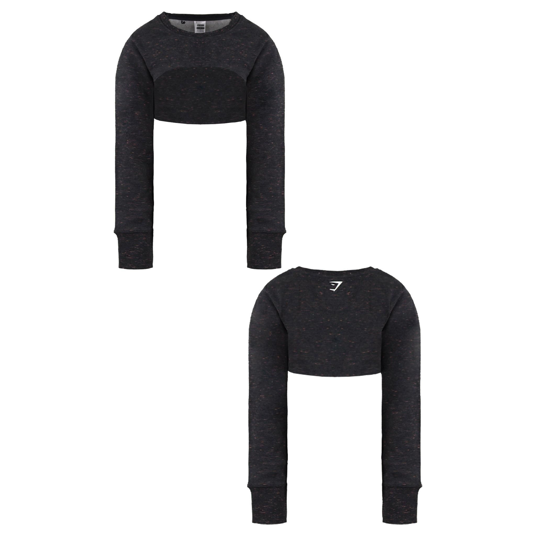 Gymshark Long Sleeve Crew Neck Black Sol Lift Super Crop Top image 3