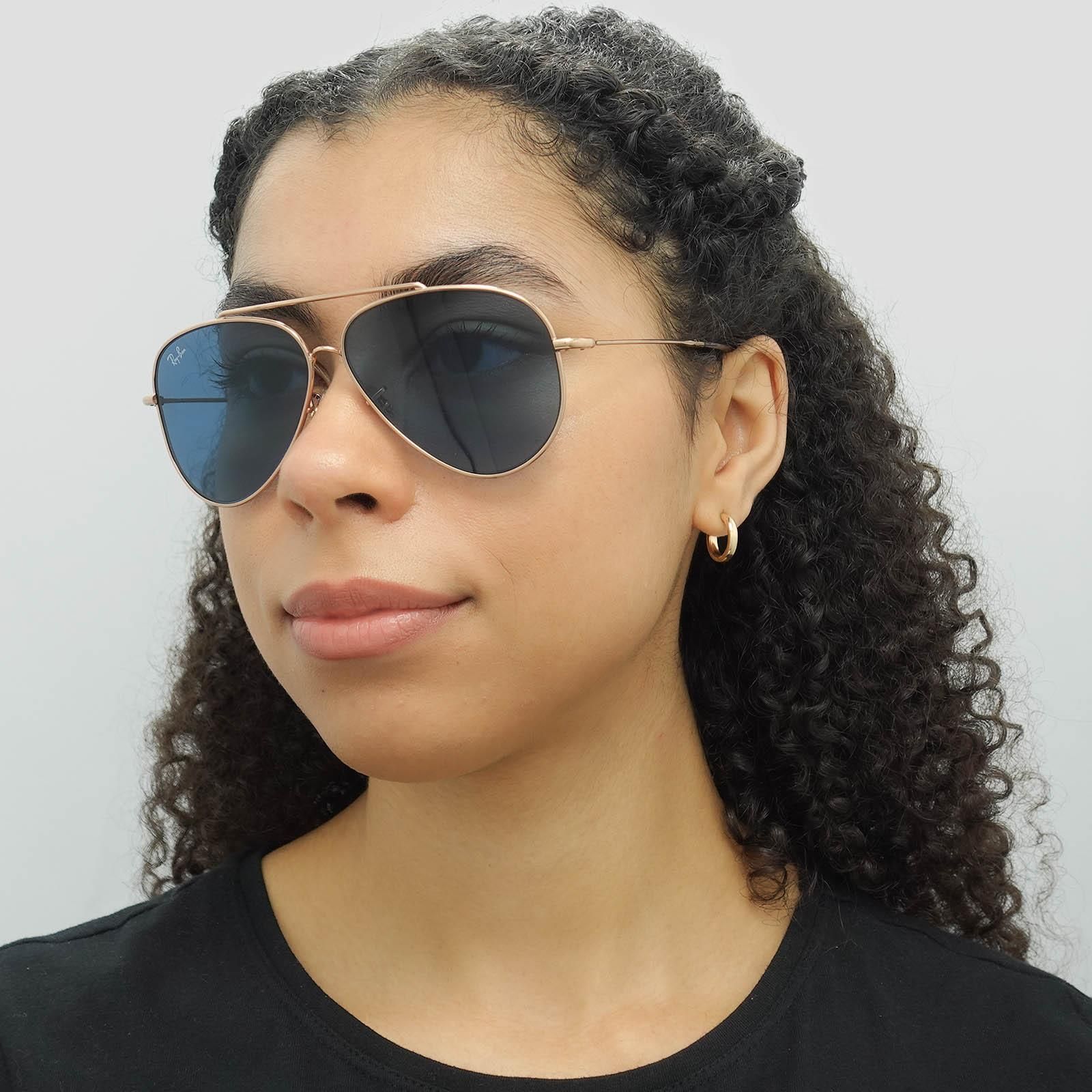 Ray-Ban Aviator Rose Gold Blue RB0101S Aviator Reverse image 6