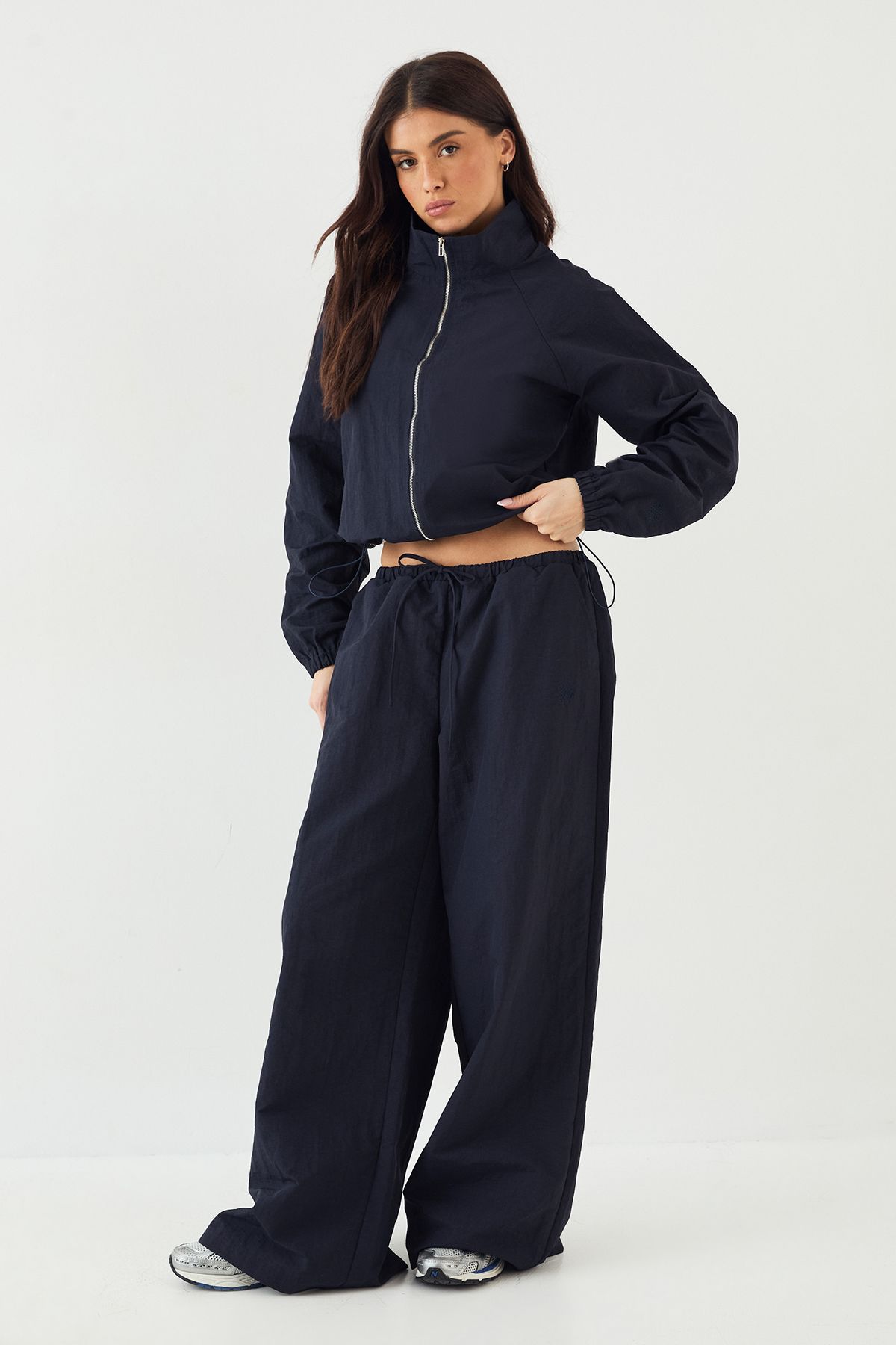 DSGN Studio DSGN Studio Funnel Neck Track Jacket Navy image 3