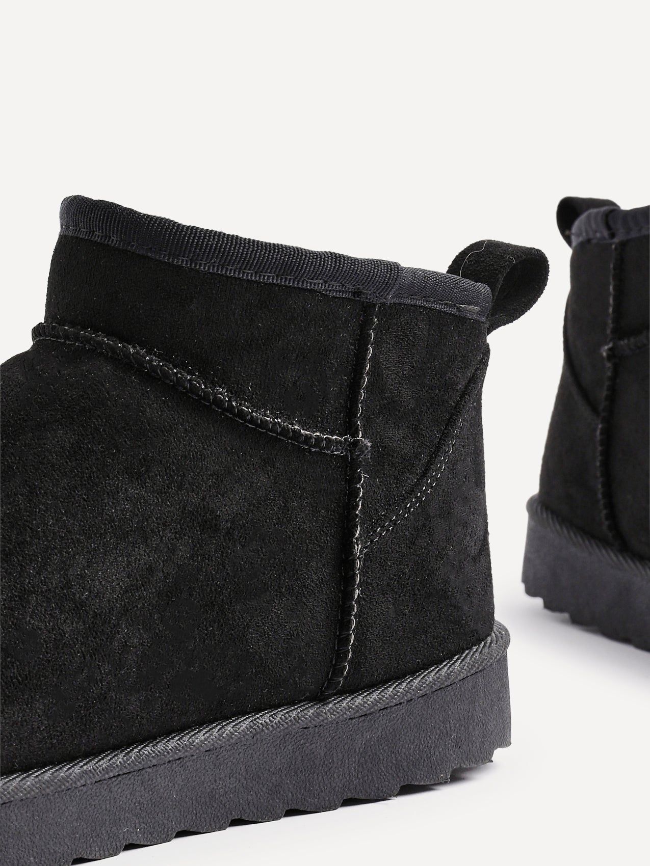 Linzi Ultra Mini Addy Black Faux Suede Faux Fur Lined Ultra Mini Ankle Boot image 4
