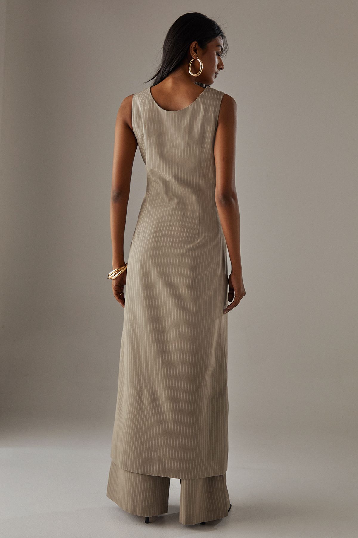 Warehouse Tailored Hook And Eye Multi-style Dress Mushroom image 3