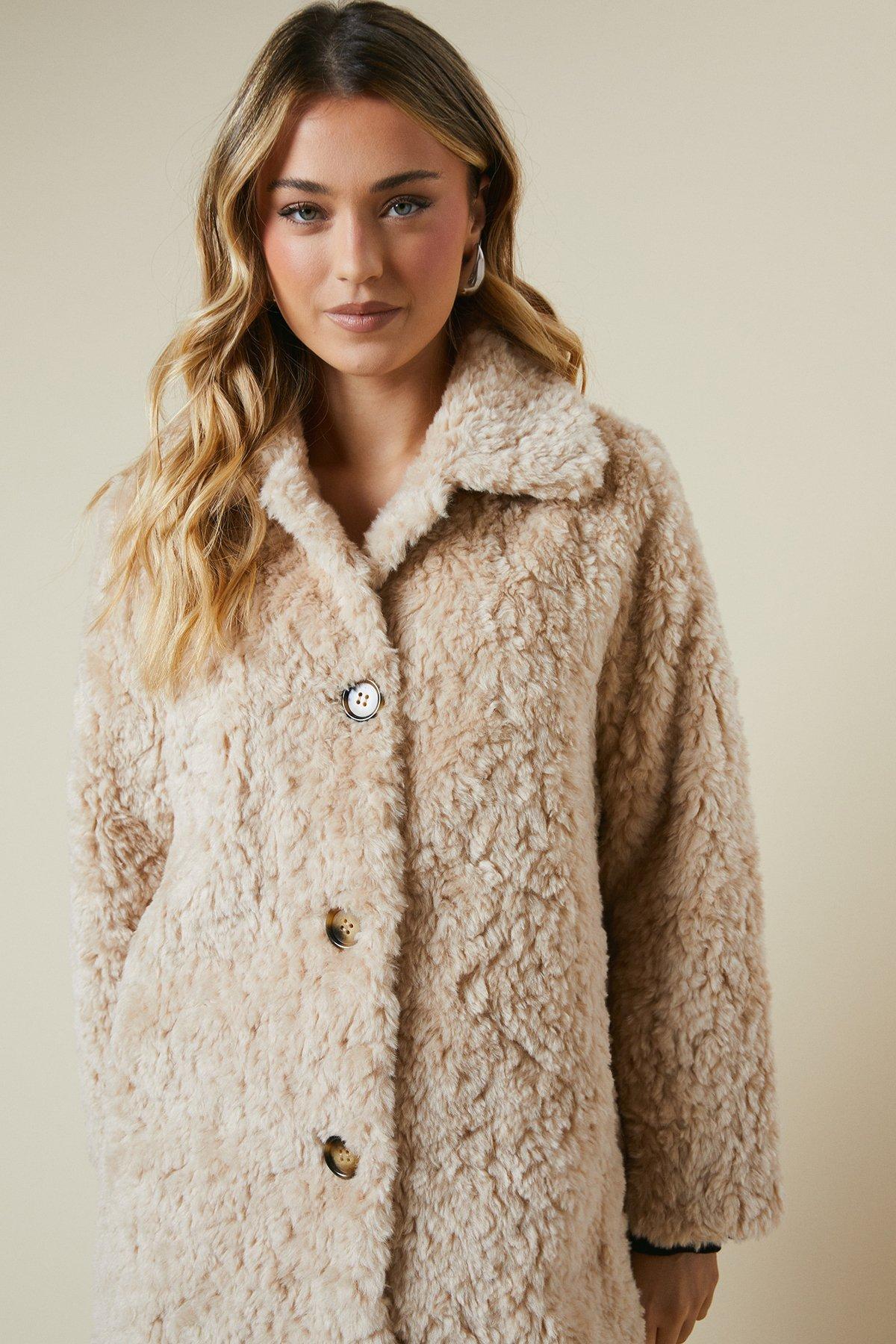 Dorothy Perkins Teddy Coat Neutral image 2