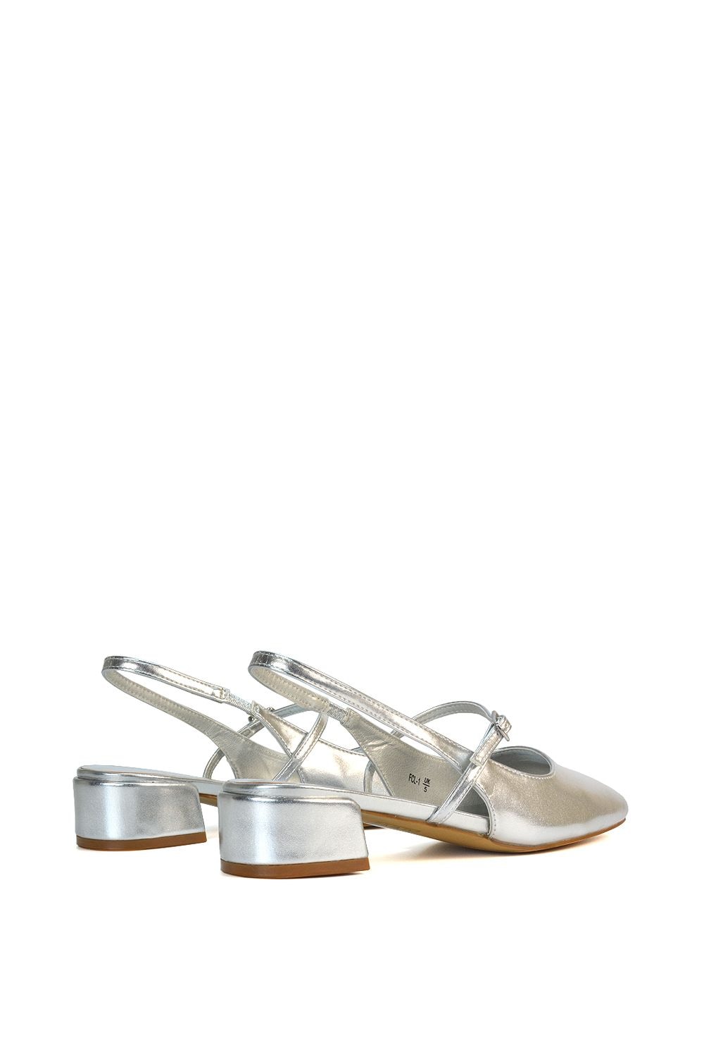 XY London 'Marie' Low Block Heel Square Toe Closed Toe Slingback Shoes image 6