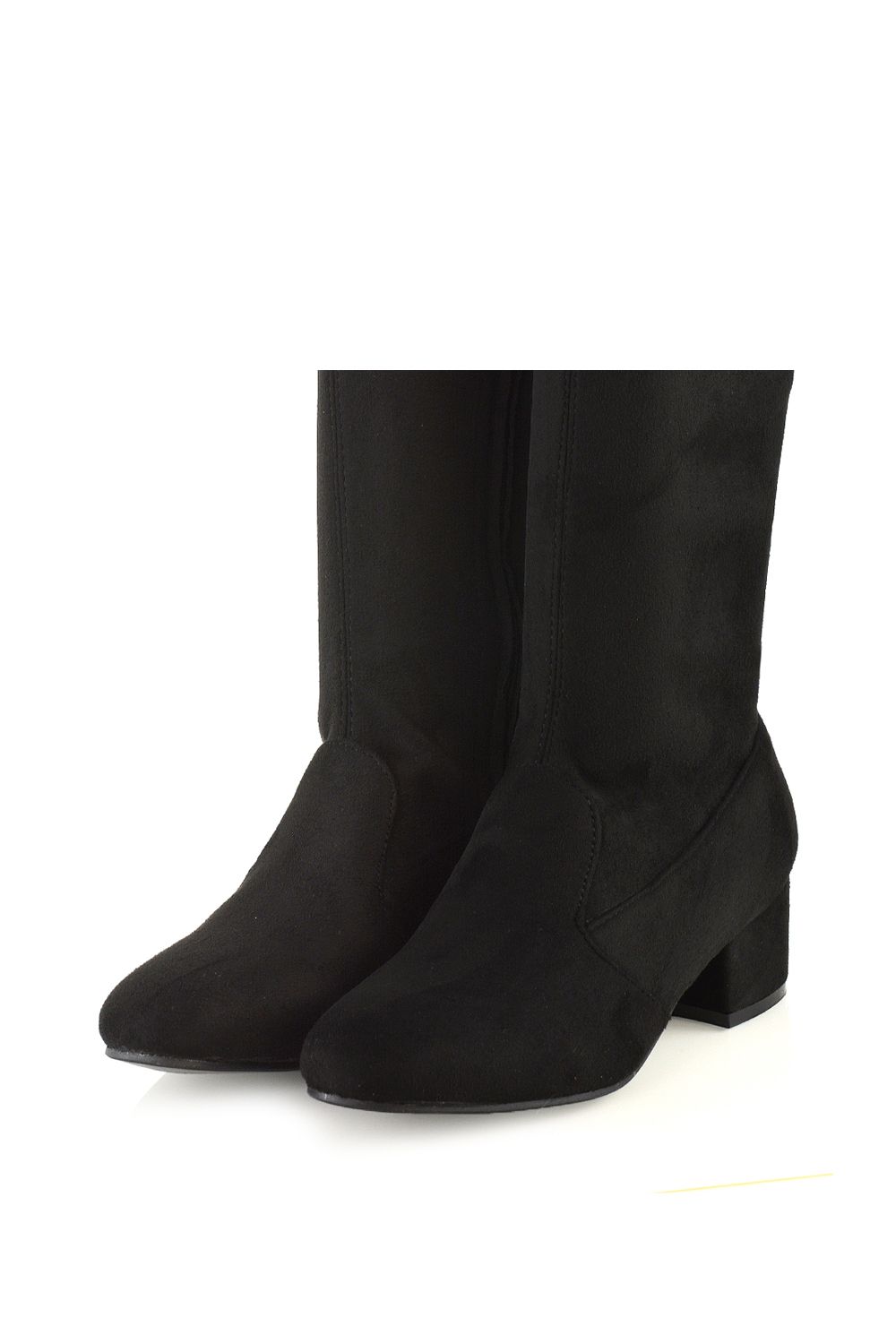 XY London 'June' Low Block Heel Knee High Boots image 3