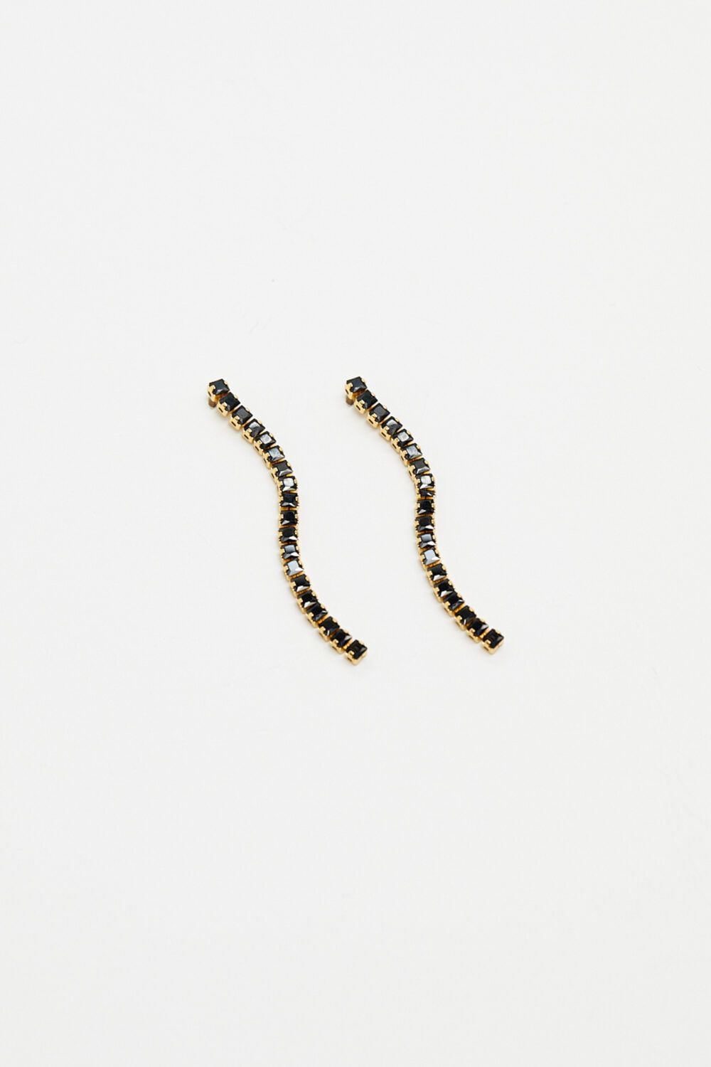 Inicio Gold Plated And Jet Plated Linear Drop Earrings - Gift Pouch image 2